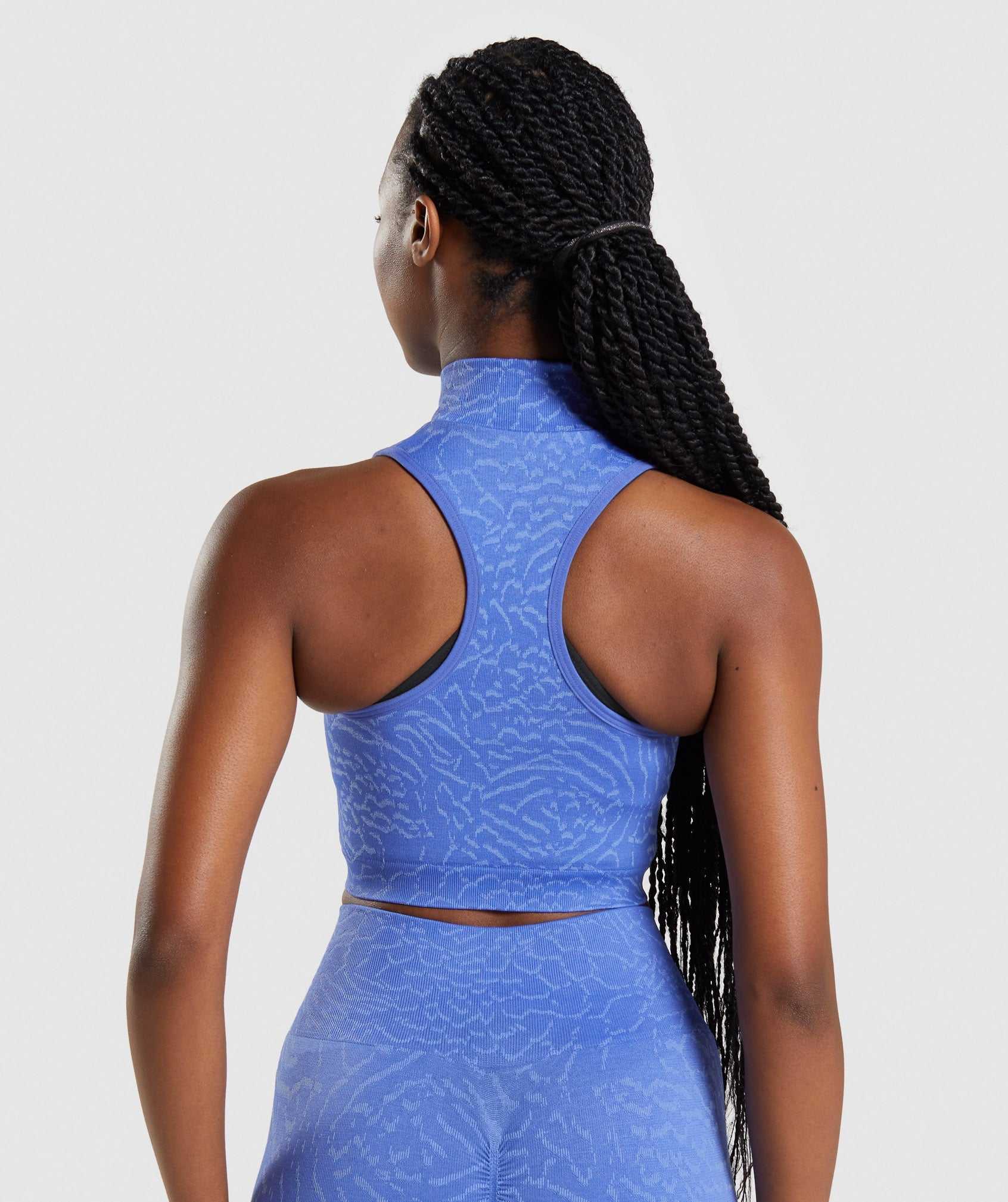 Gymshark Adapt Animal Seamless Crop 1/2 Zip Topjes Blauw | DKZG16032