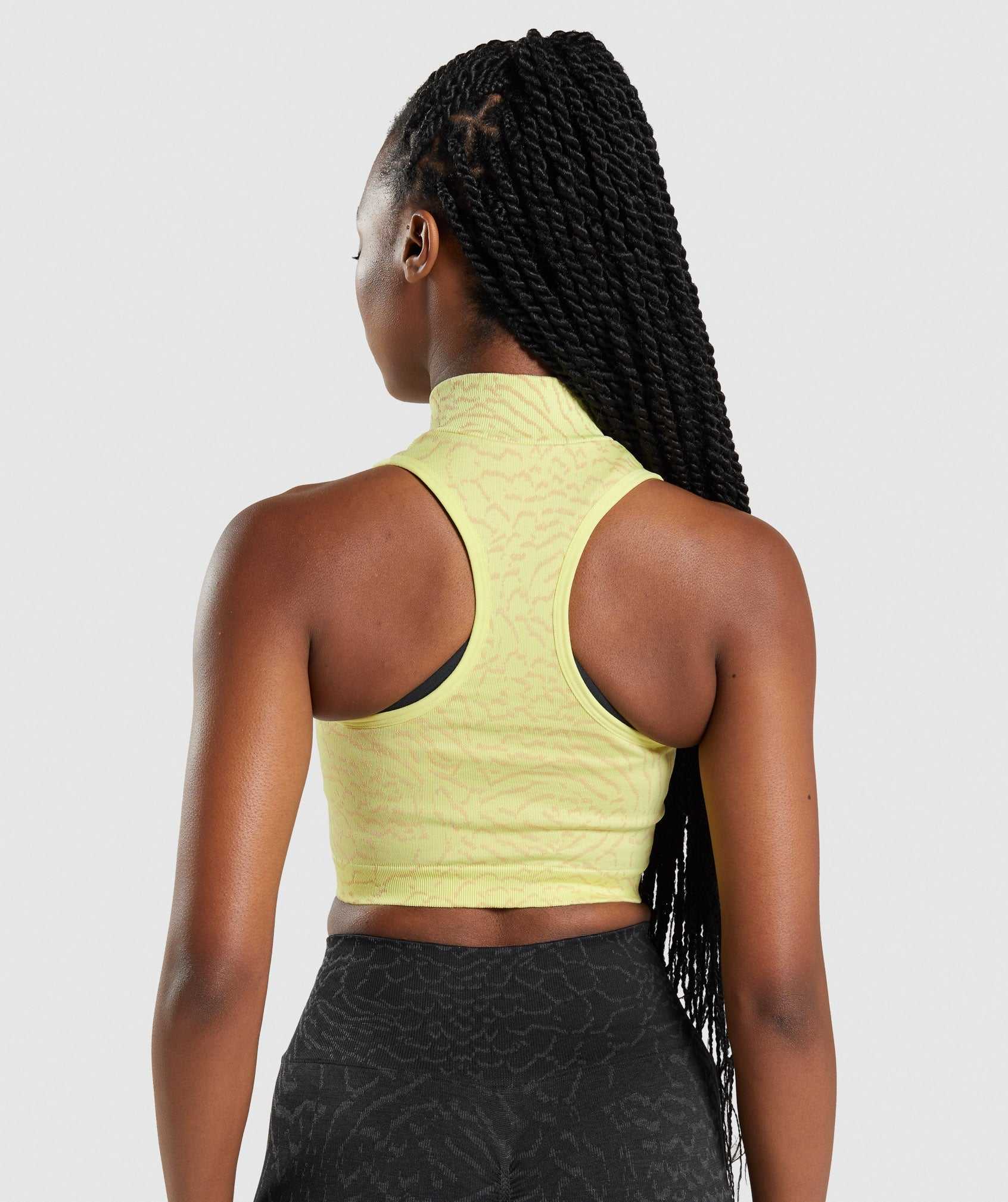 Gymshark Adapt Animal Seamless Crop 1/2 Zip Topjes Geel | KJQP53294