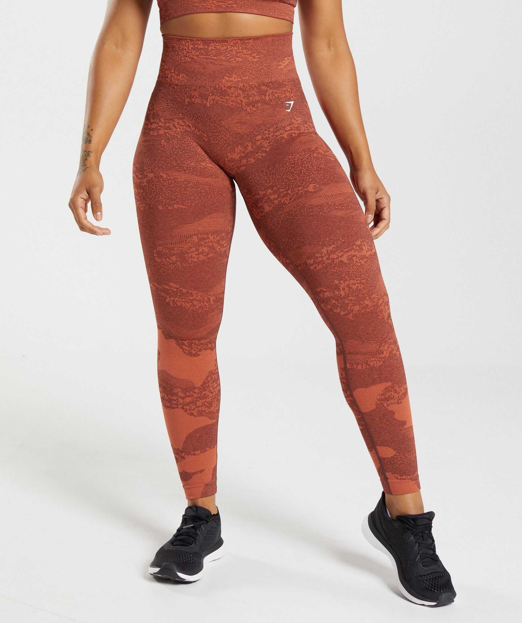 Gymshark Adapt Camo Seamless Leggings Rood Roze Bruin | VXHM96872