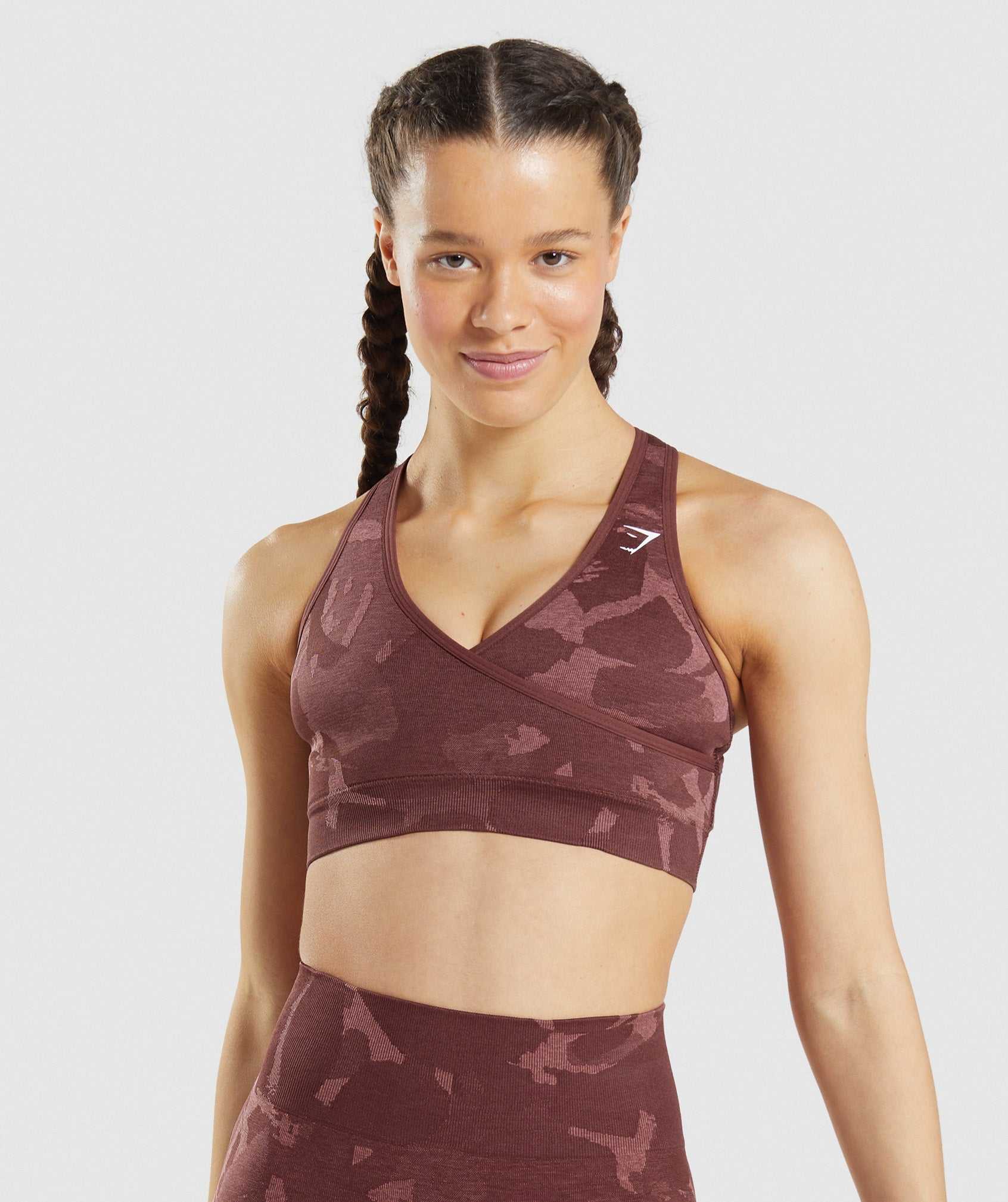 Gymshark Adapt Camo Seamless Sport Bh Roze Bruin | ODBY60517