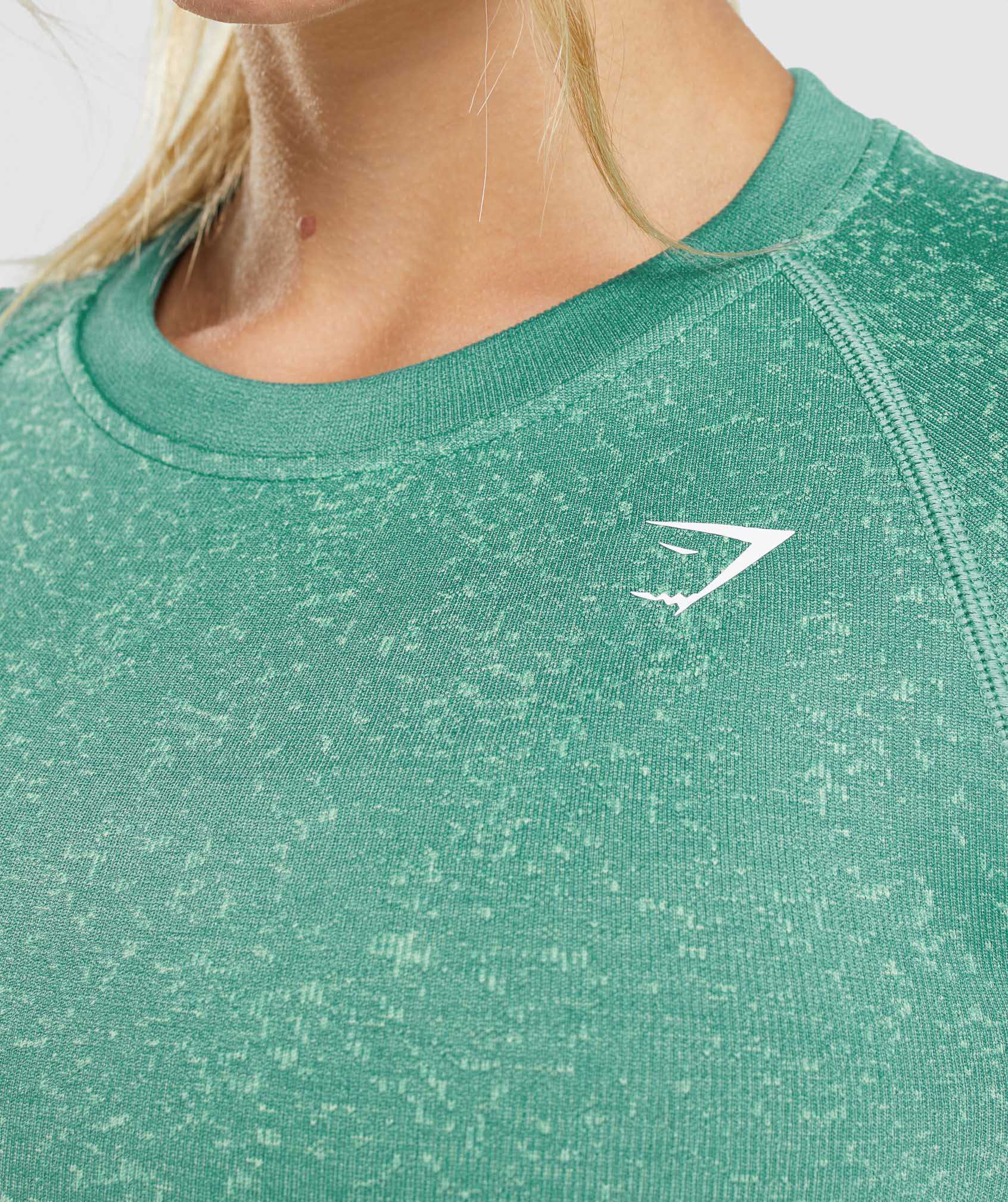 Gymshark Adapt Fleck Seamless Long Sleeve Crop Topjes Groen | CKUX14863