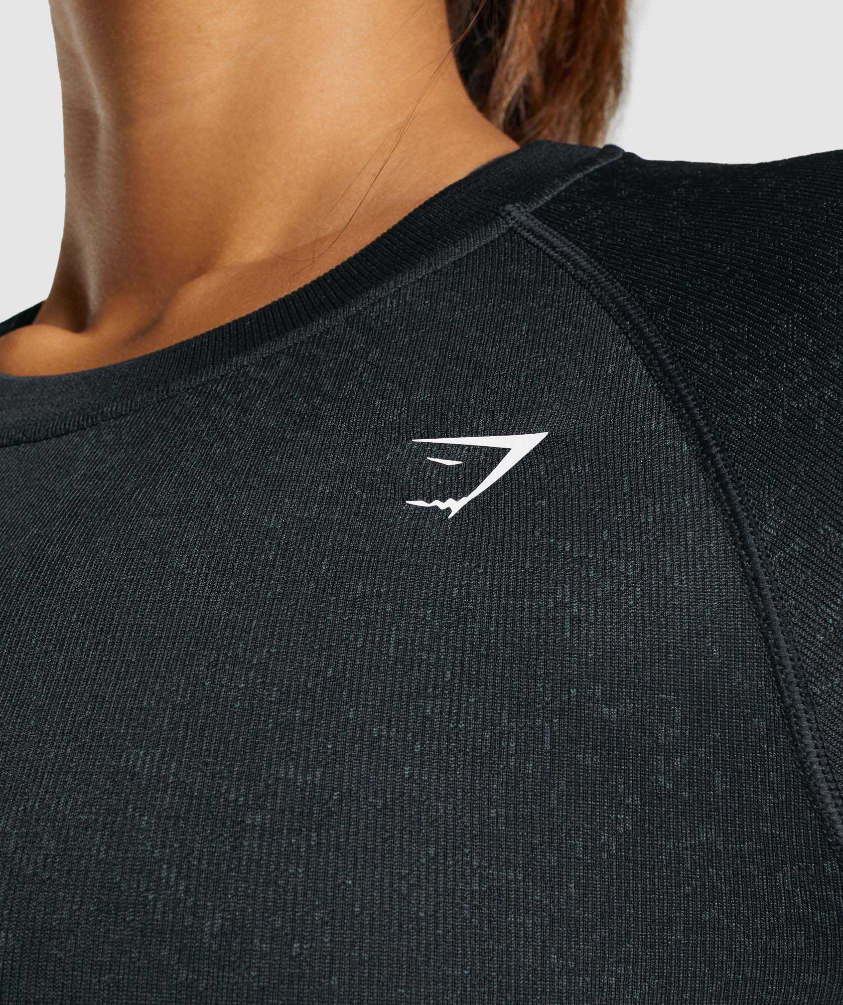 Gymshark Adapt Fleck Seamless Long Sleeve Crop Topjes Zwart | PTMV13946