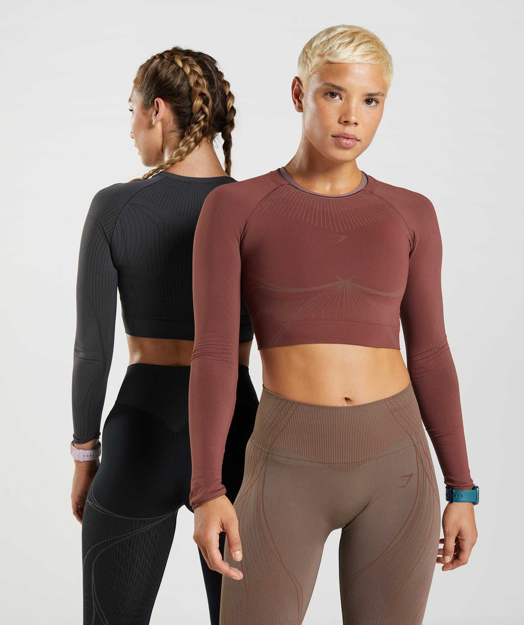 Gymshark Apex Seamless Crop Topjes Roze Bruin Bruin | UCZB67340