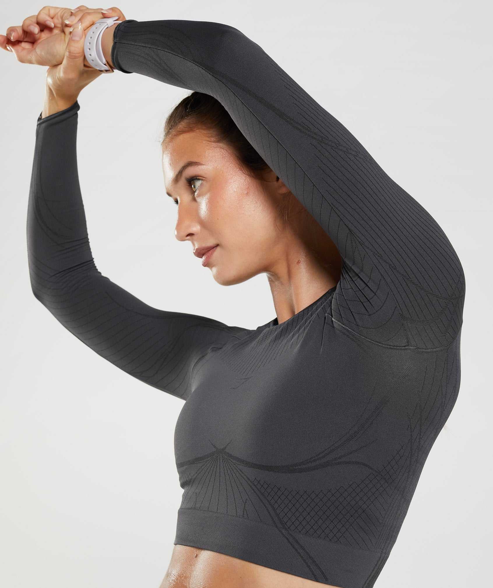 Gymshark Apex Seamless Crop Topjes Zwart Grijs Zwart | KYIG98617