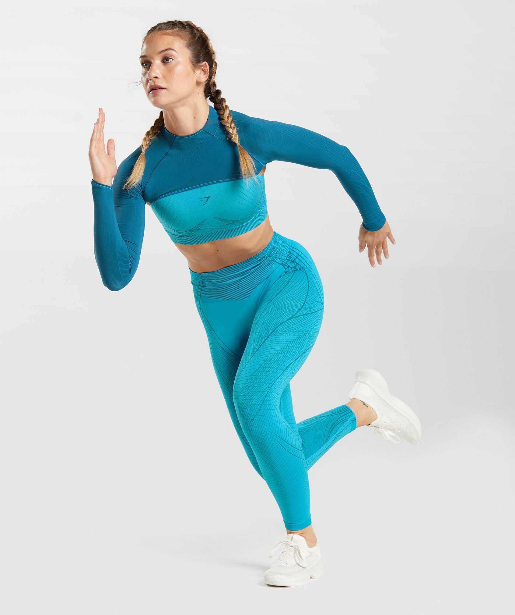 Gymshark Apex Seamless Shrug Pullover Blauw Donkergrijs Blauw | QXCJ91670