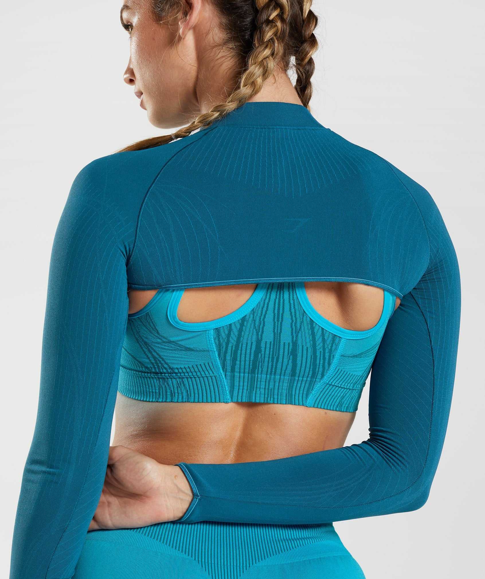 Gymshark Apex Seamless Shrug Pullover Blauw Donkergrijs Blauw | QXCJ91670