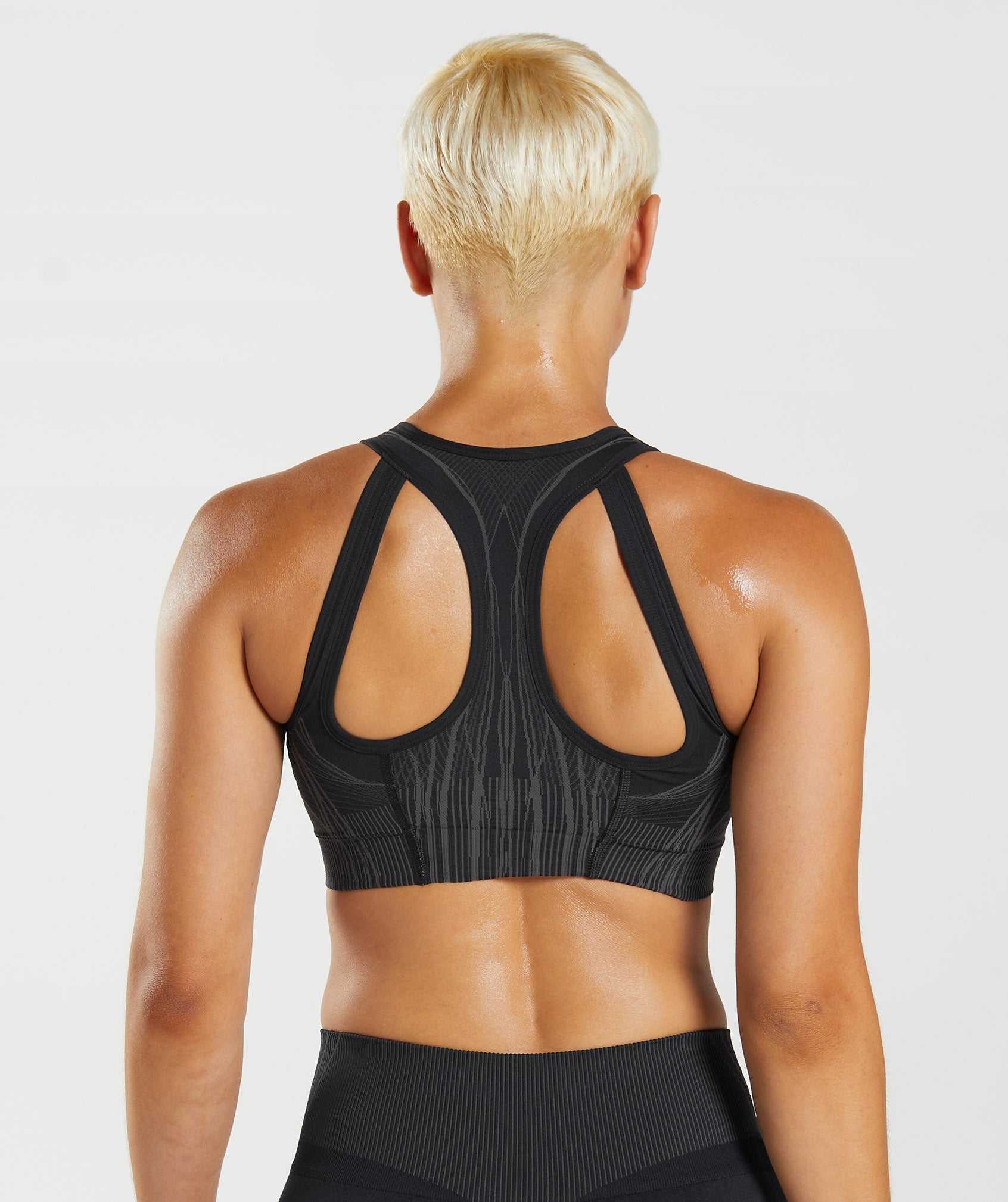 Gymshark Apex Seamless Sport Bh Zwart Zwart Grijs | FUZR39172