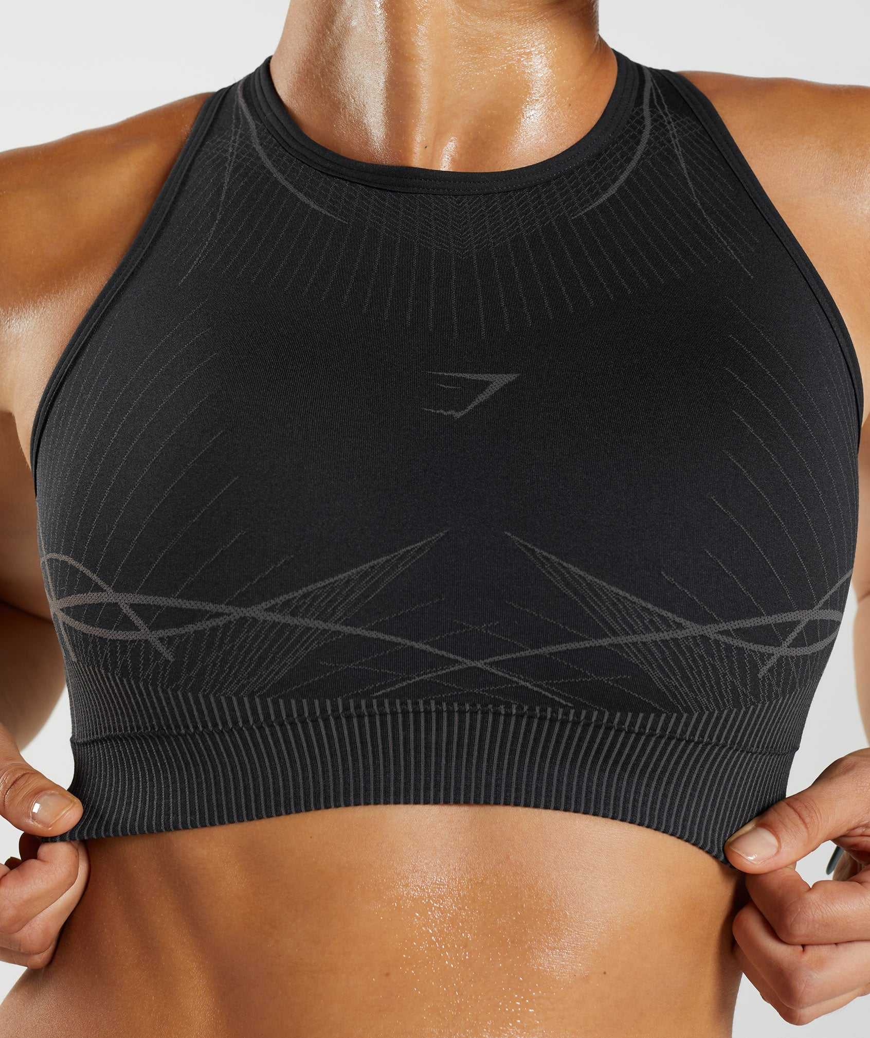 Gymshark Apex Seamless Sport Bh Zwart Zwart Grijs | FUZR39172