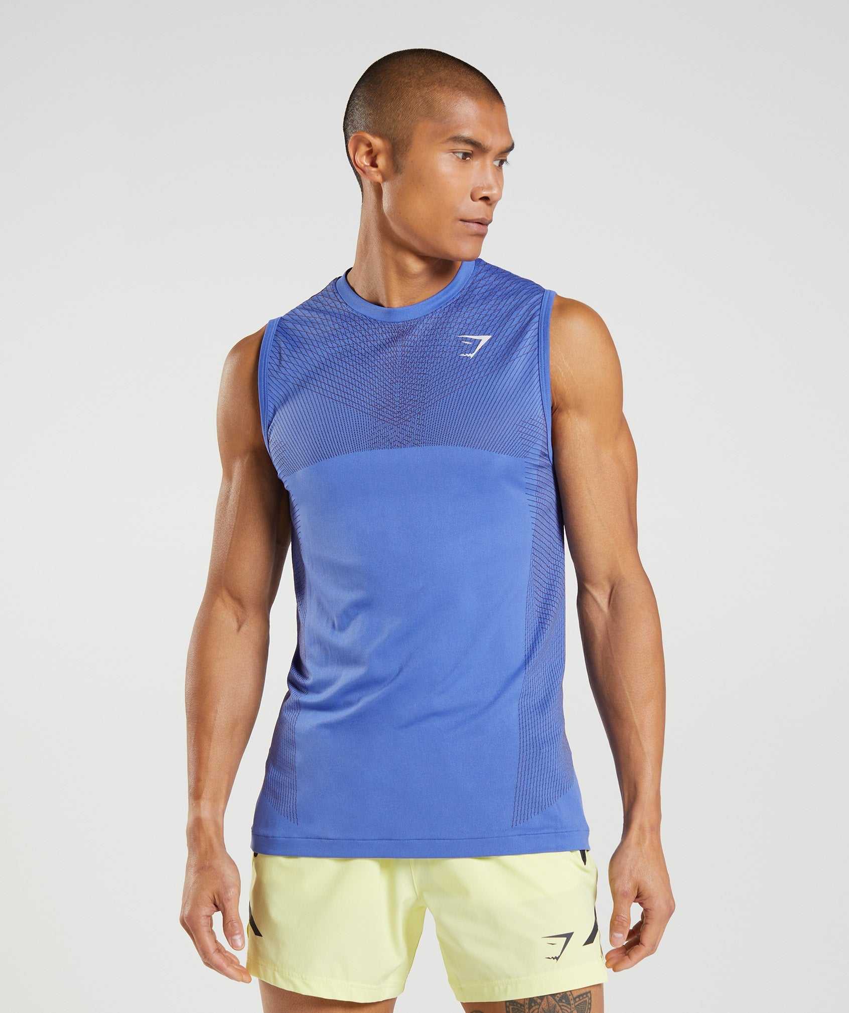 Gymshark Apex Seamless Tanktop Blauw Zwart Grijs | NYIT78051