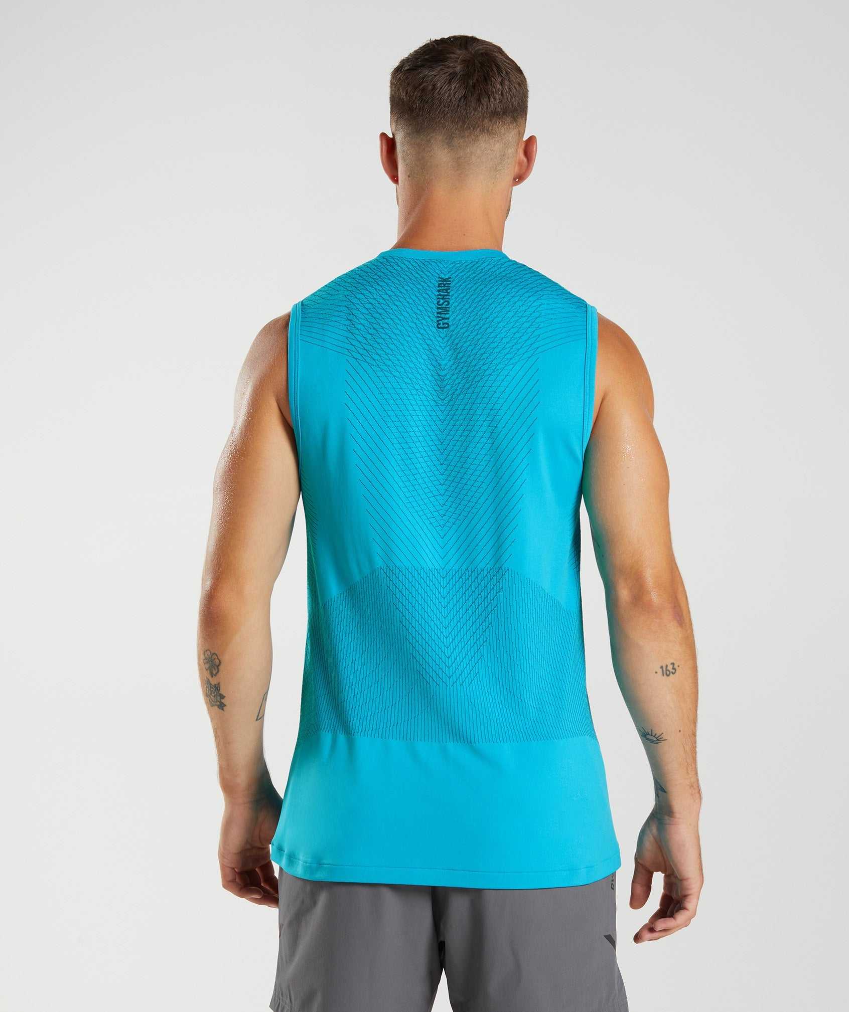 Gymshark Apex Seamless Tanktop Donkergrijs Blauw Blauw | COTZ24051