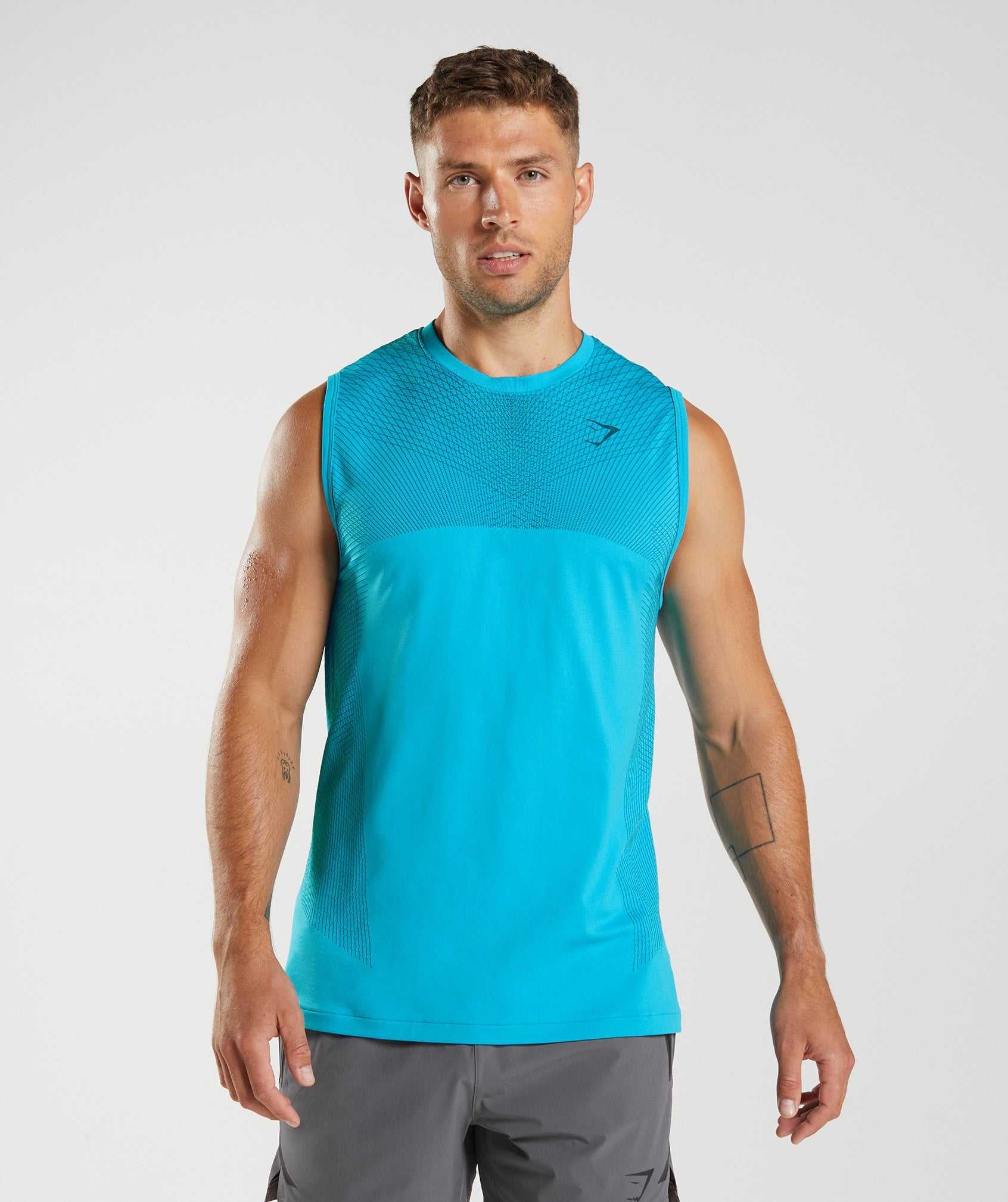 Gymshark Apex Seamless Tanktop Donkergrijs Blauw Blauw | COTZ24051