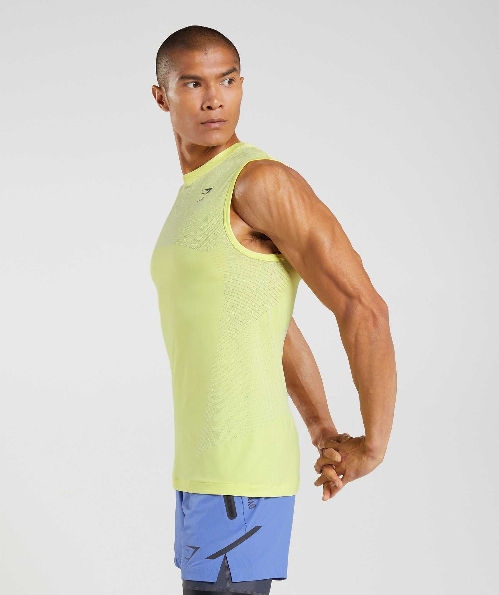 Gymshark Apex Seamless Tanktop Groen Wit | FPLK79428