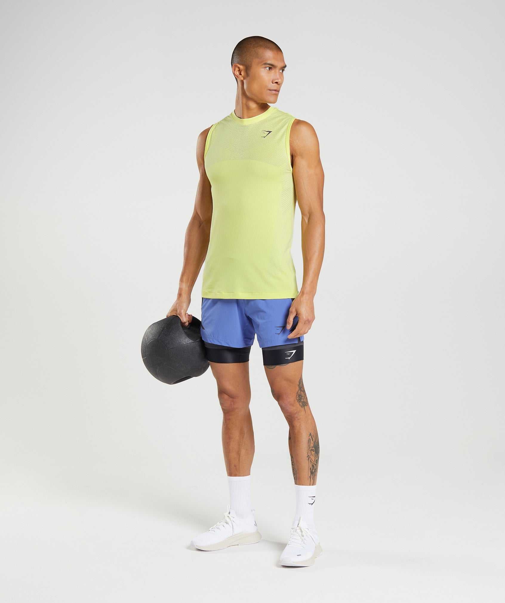 Gymshark Apex Seamless Tanktop Groen Wit | FPLK79428