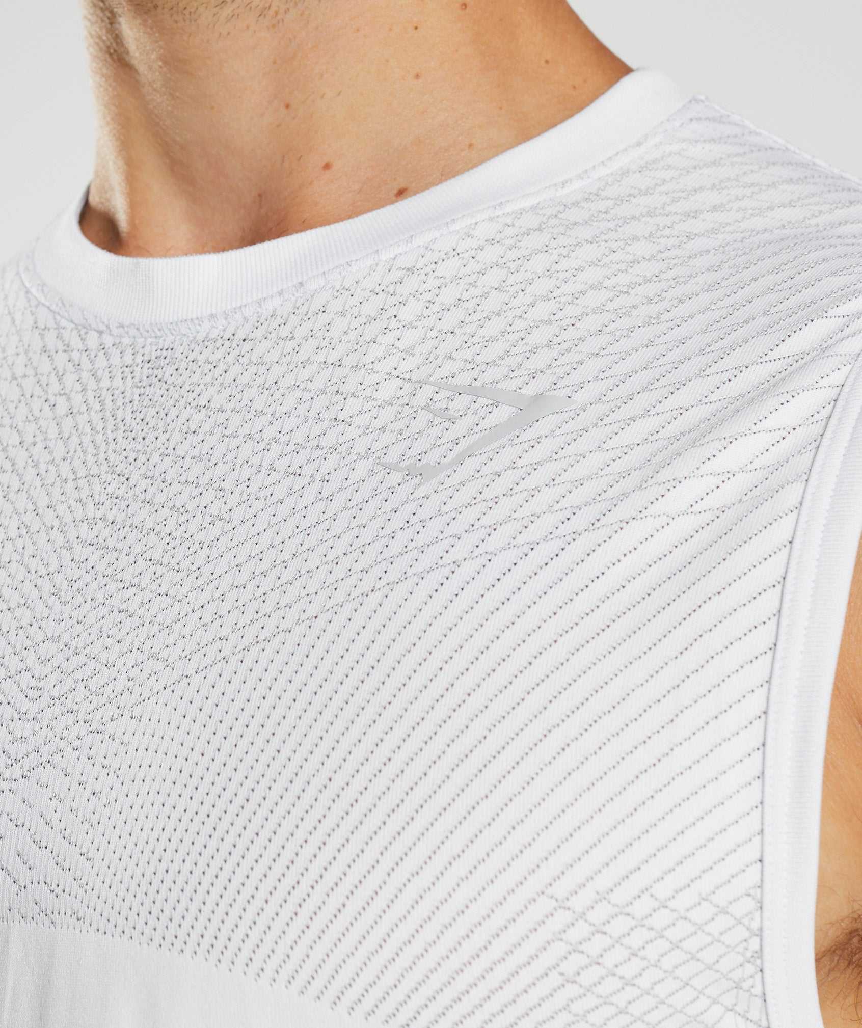 Gymshark Apex Seamless Tanktop Wit Lichtgrijs | QPMT41297