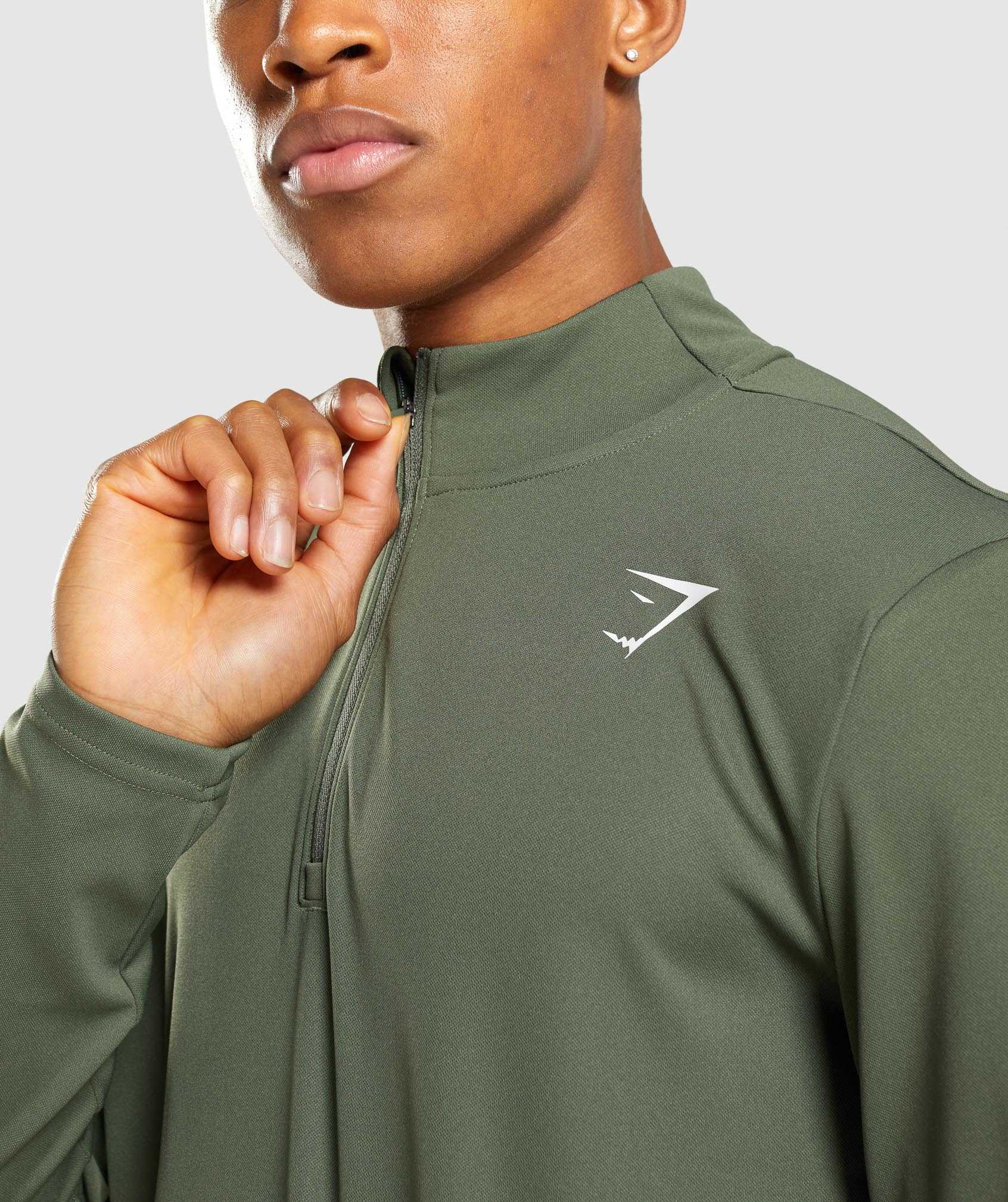 Gymshark Arrival 1/4 Zip Pullover Olijfgroen | ZQJY67315