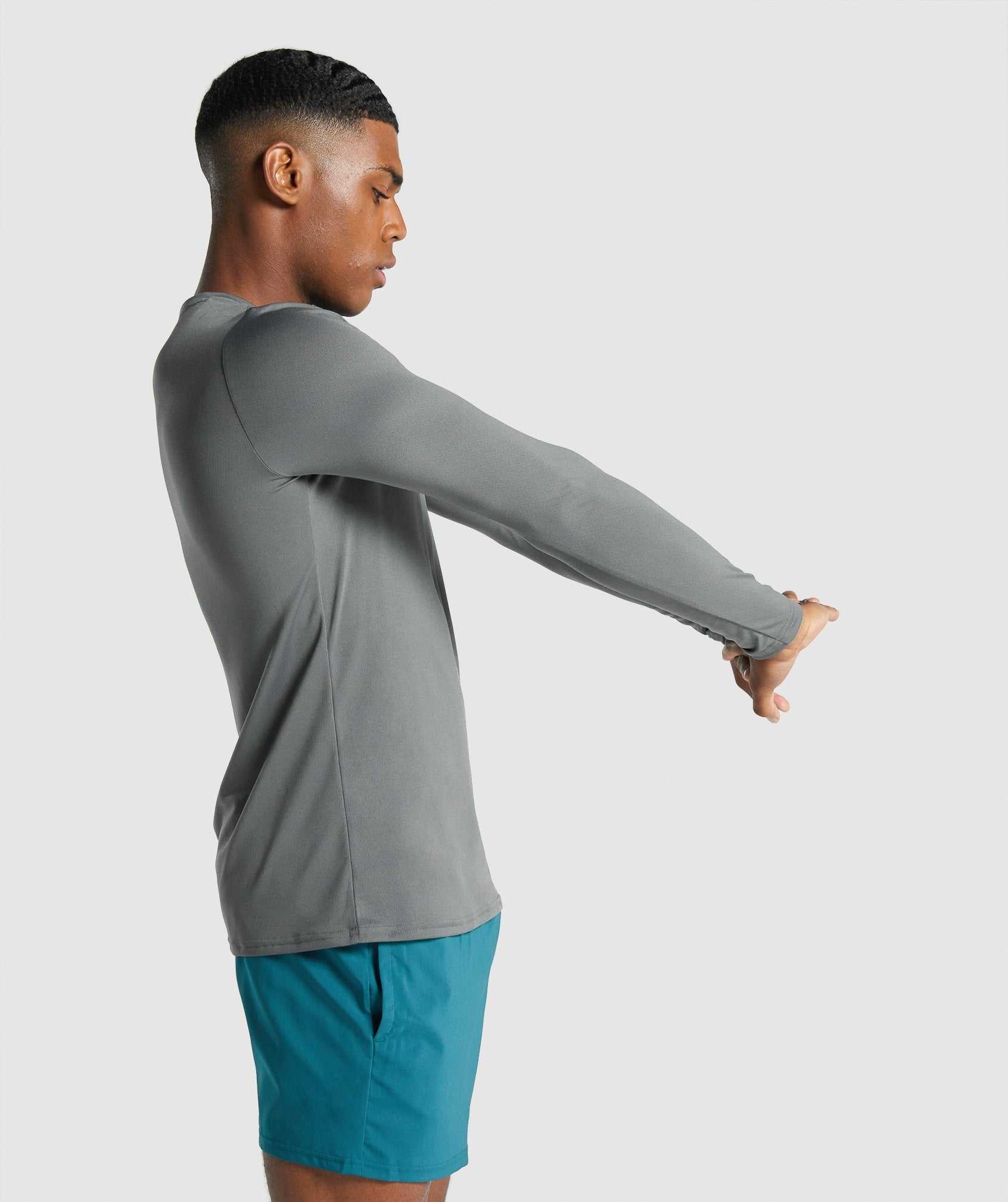 Gymshark Arrival Long Sleeve Grafische T-shirts Grijs | CQIG18693