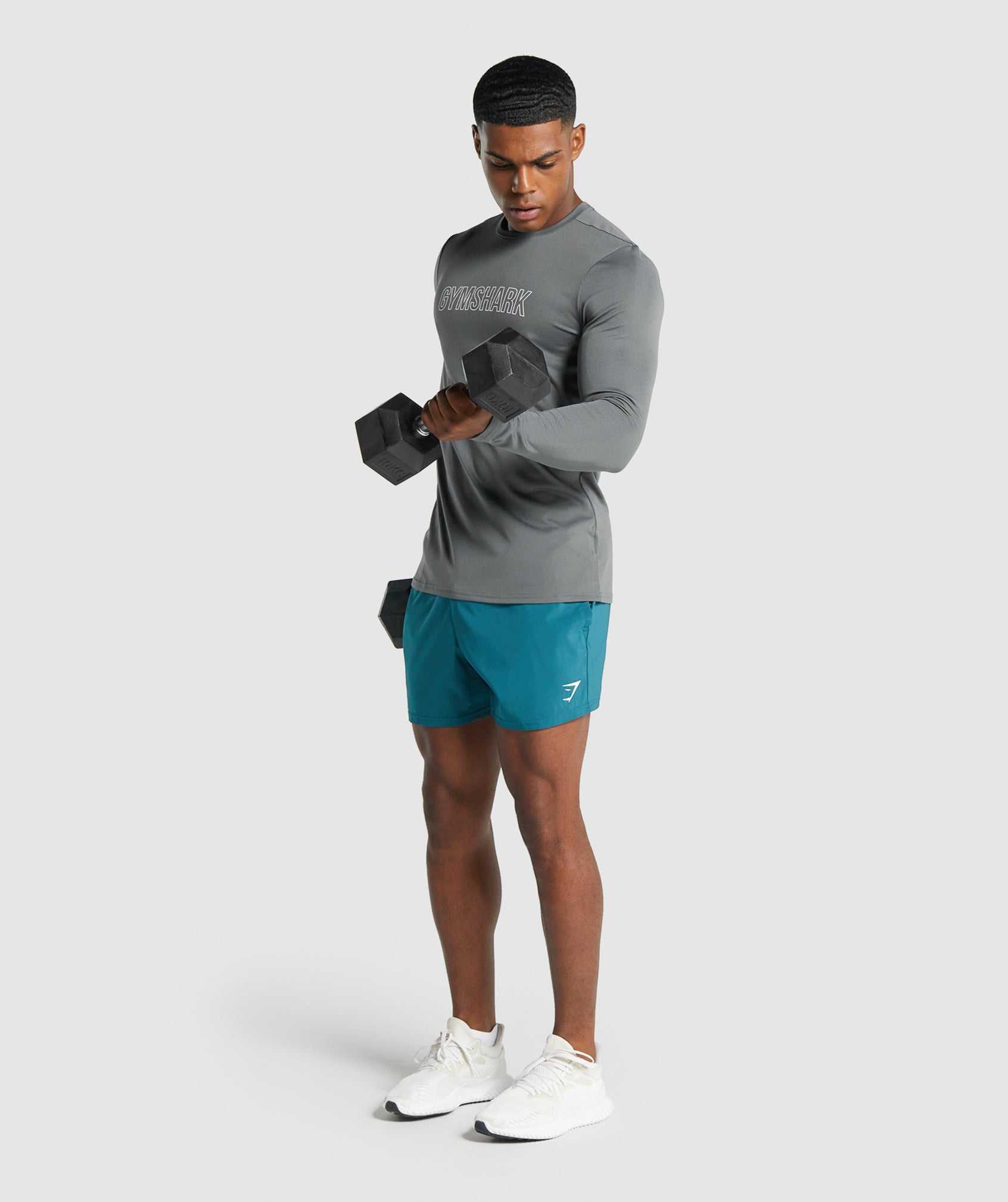 Gymshark Arrival Long Sleeve Grafische T-shirts Grijs | CQIG18693