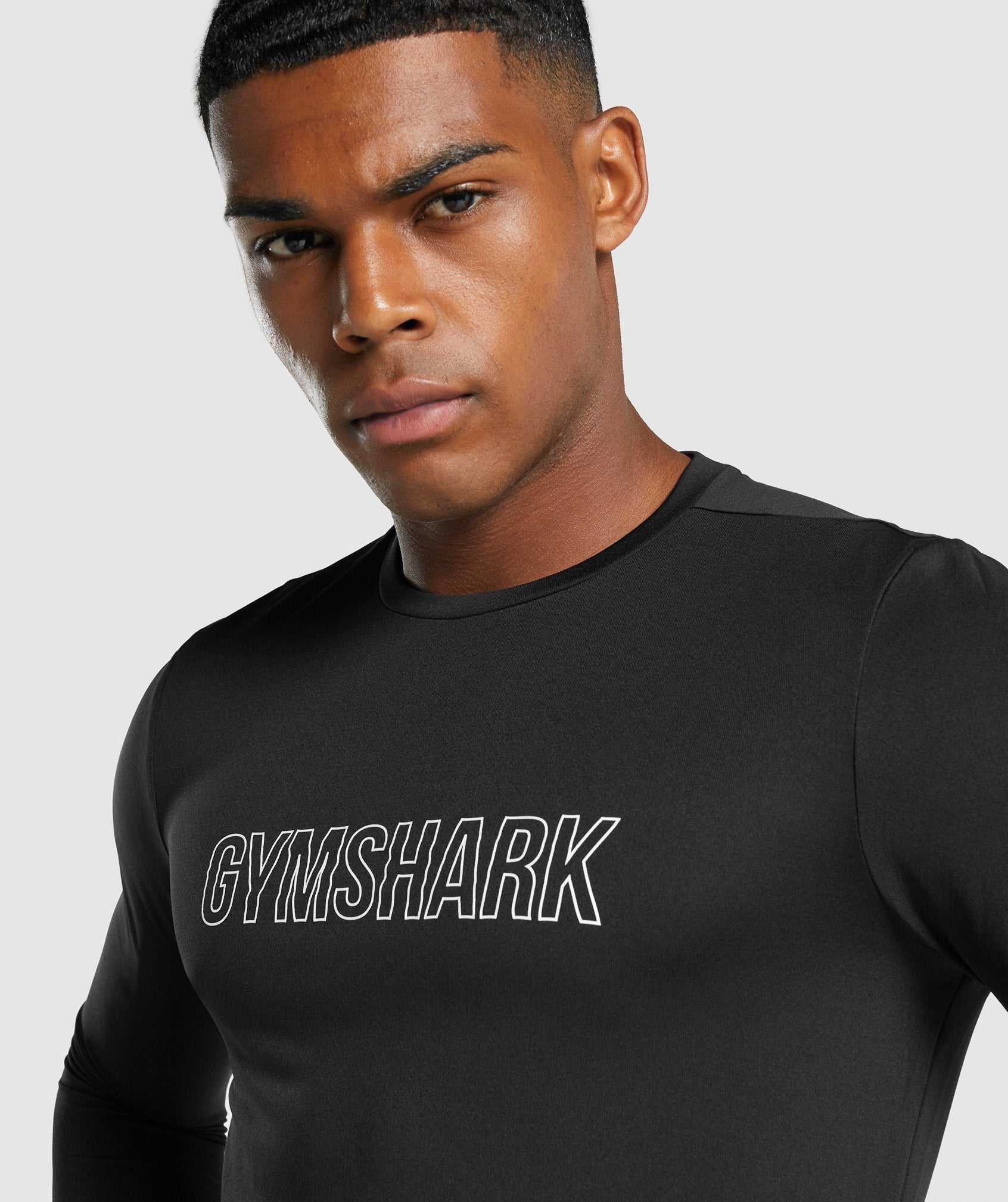 Gymshark Arrival Long Sleeve Grafische T-shirts Zwart | LMQJ18249