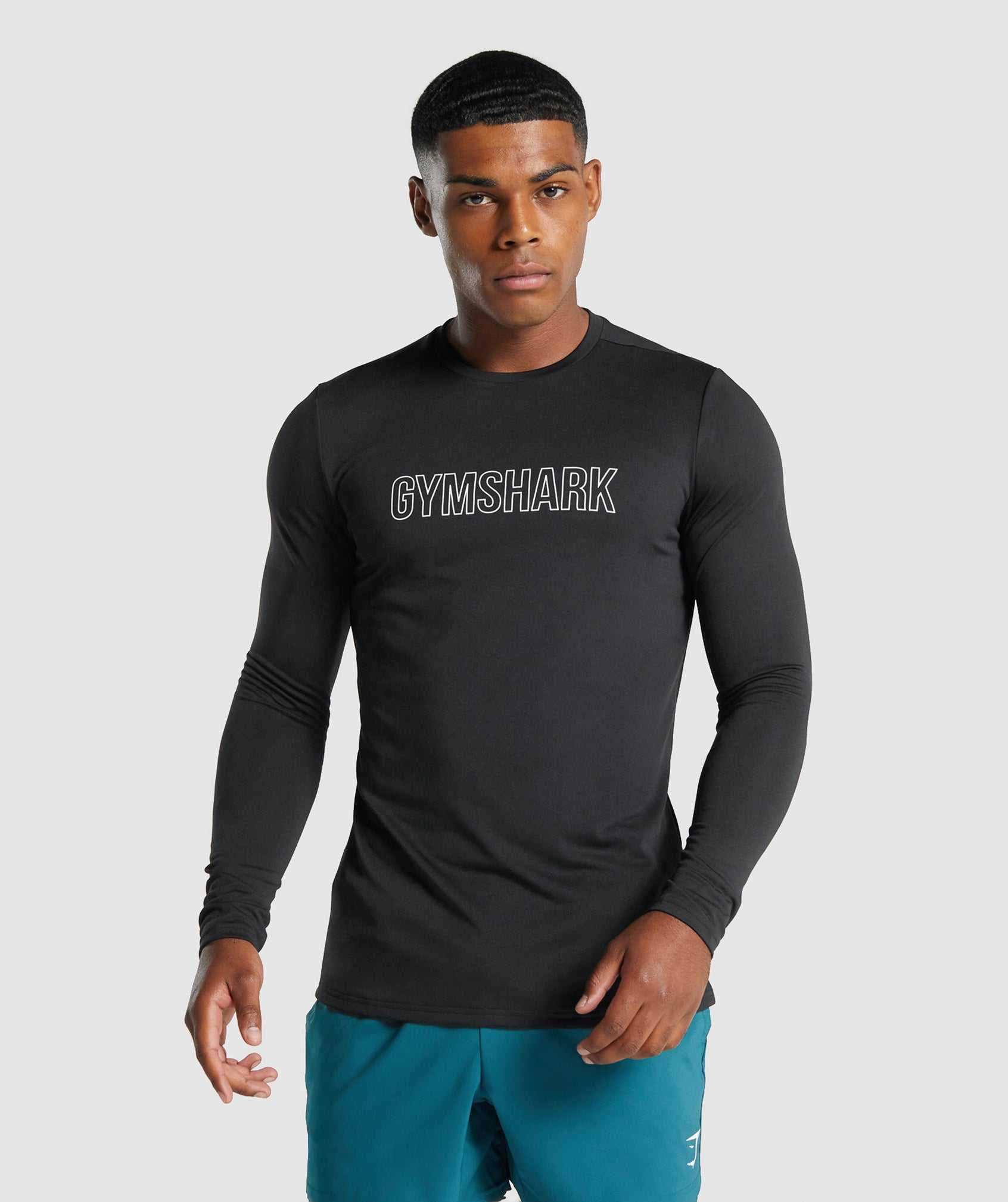 Gymshark Arrival Long Sleeve Grafische T-shirts Zwart | LMQJ18249