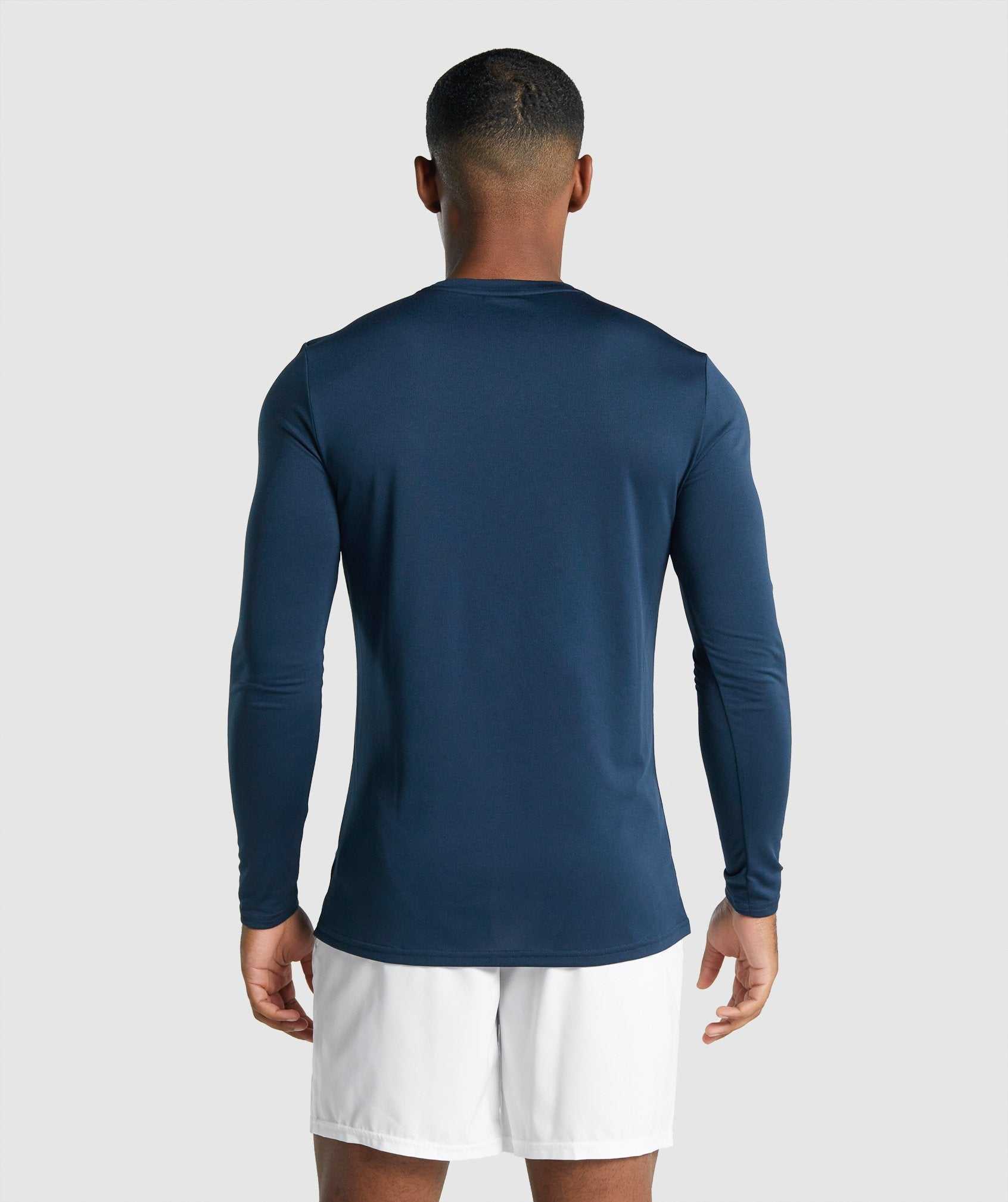 Gymshark Arrival Long Sleeve Grafische T-shirts Donkerblauw | XTYG47809