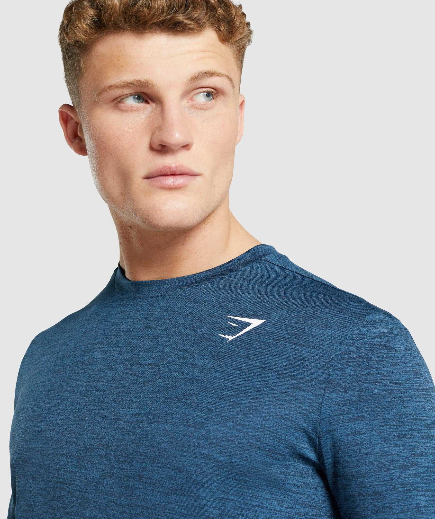 Gymshark Arrival Marl Long Sleeve T-shirts Donkerblauw | ACXR07435