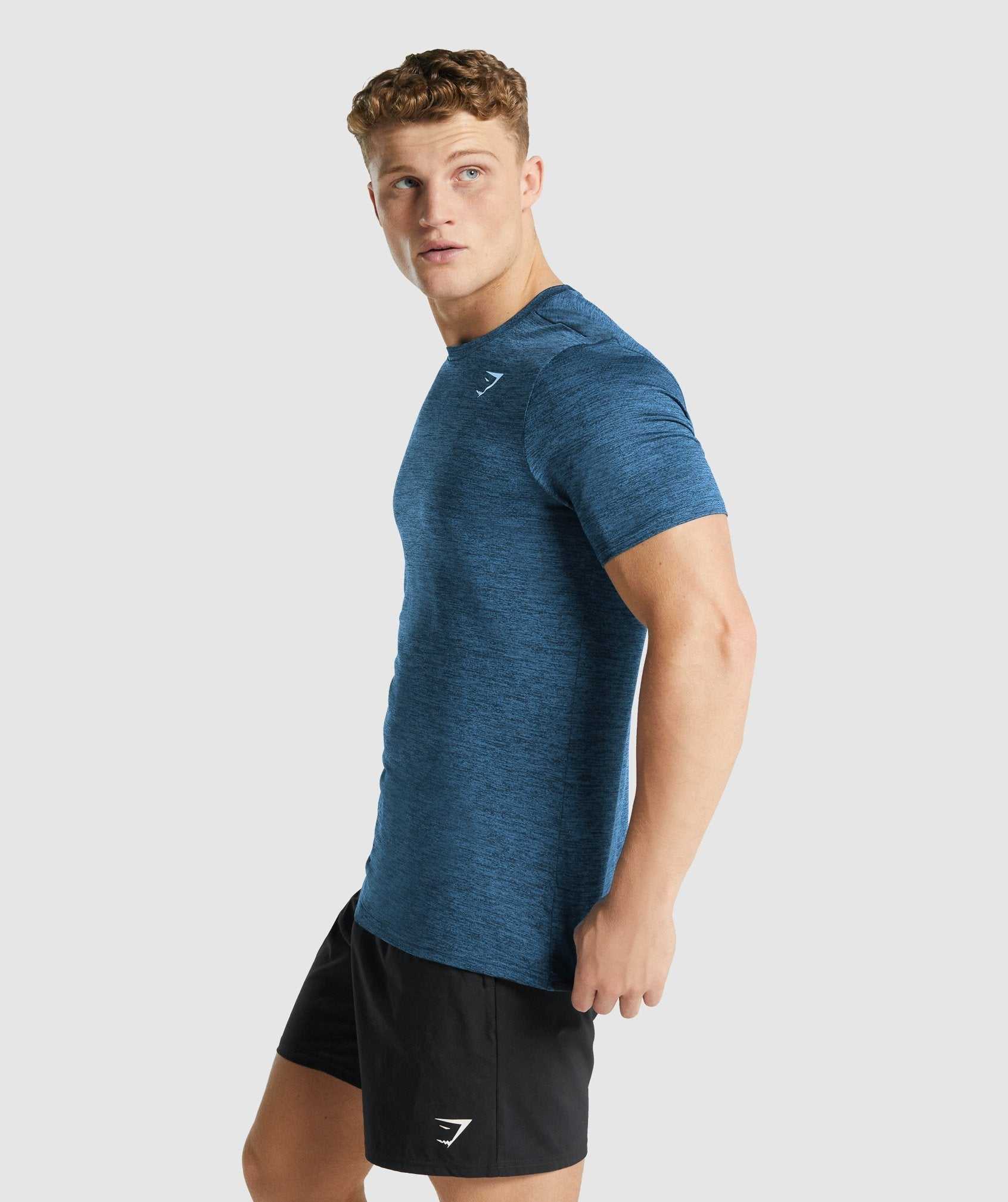 Gymshark Arrival Marl T-shirts Donkerblauw | AIDN58132