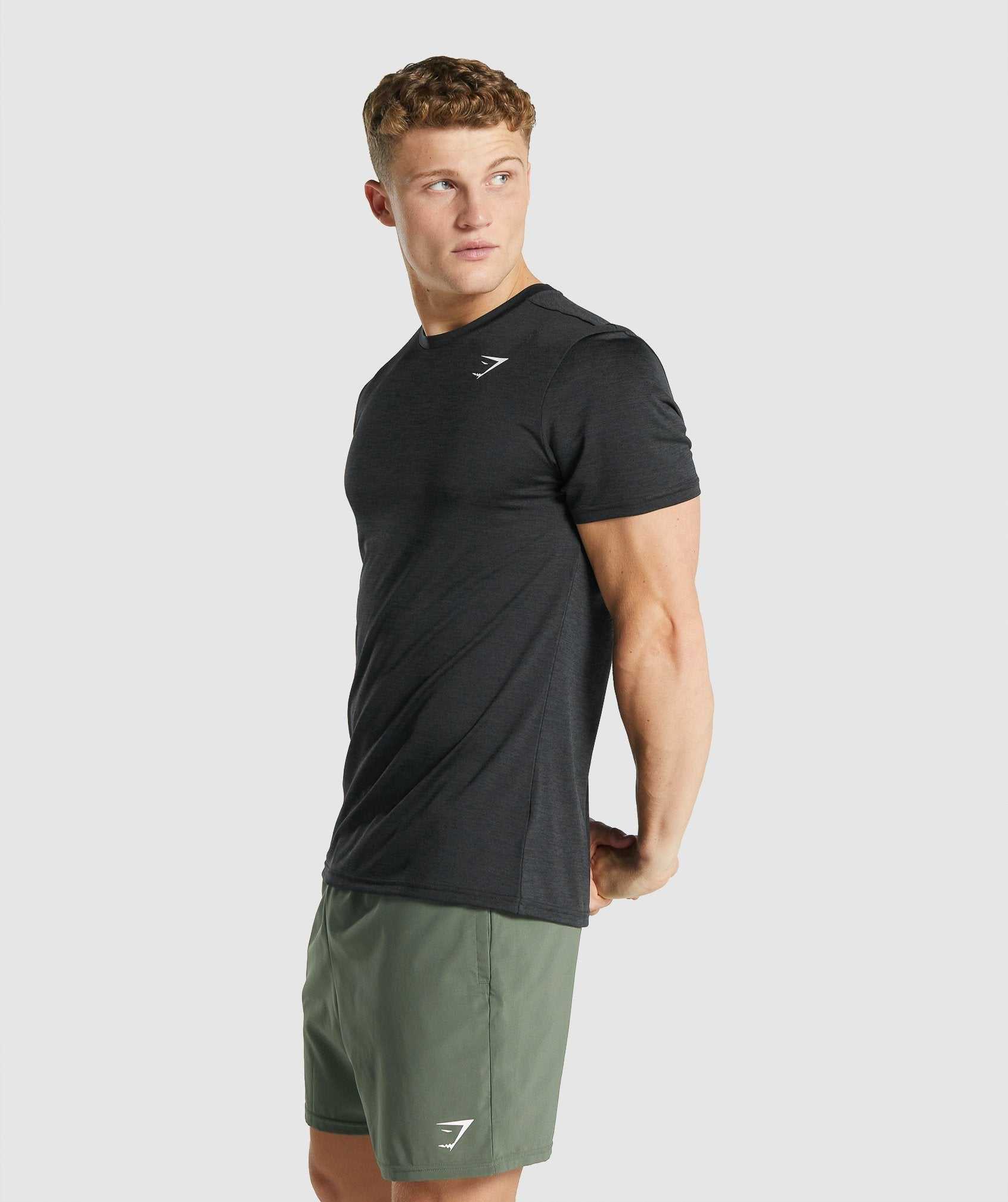 Gymshark Arrival Marl T-shirts Zwart | QDNF51248