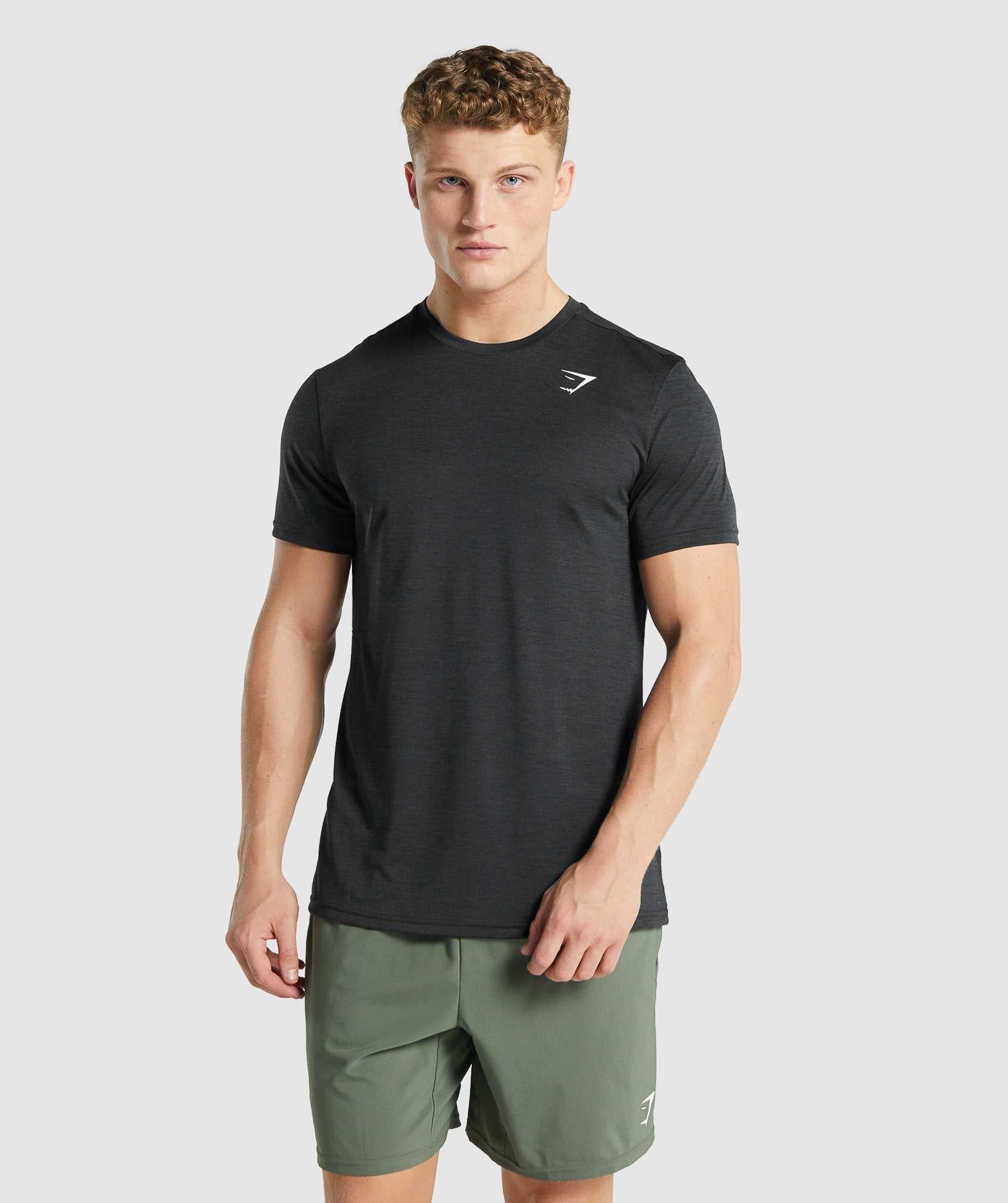 Gymshark Arrival Marl T-shirts Zwart | QDNF51248