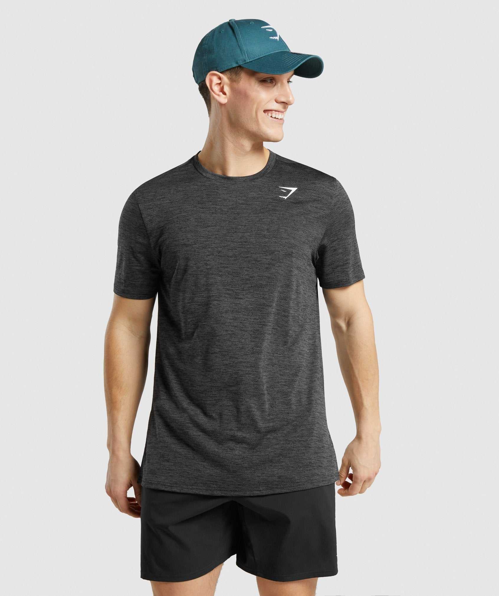 Gymshark Arrival Marl T-shirts Zwart | TGVE40752