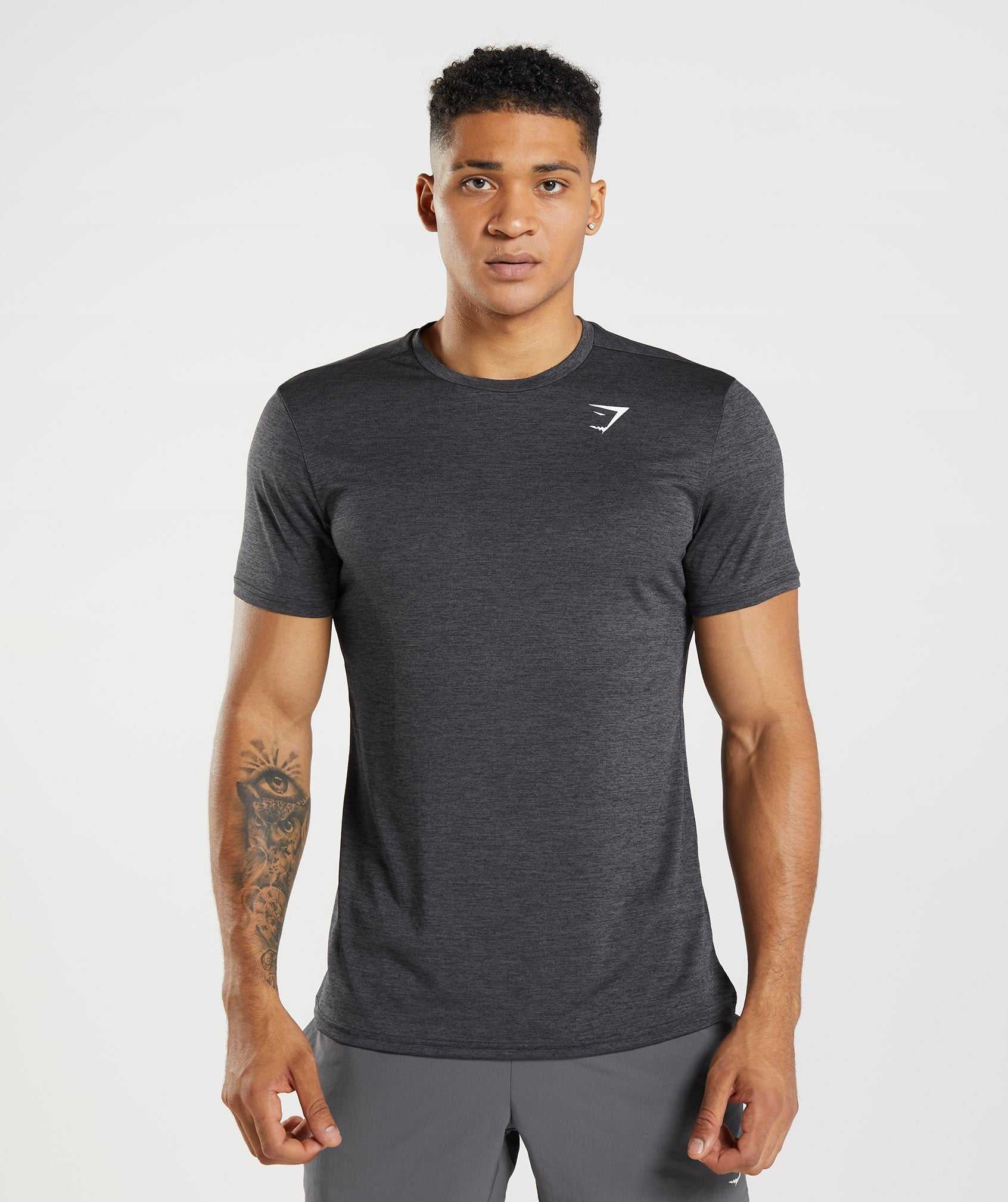 Gymshark Arrival Marl T-shirts Zwart Zwart Grijs | IDZH31407