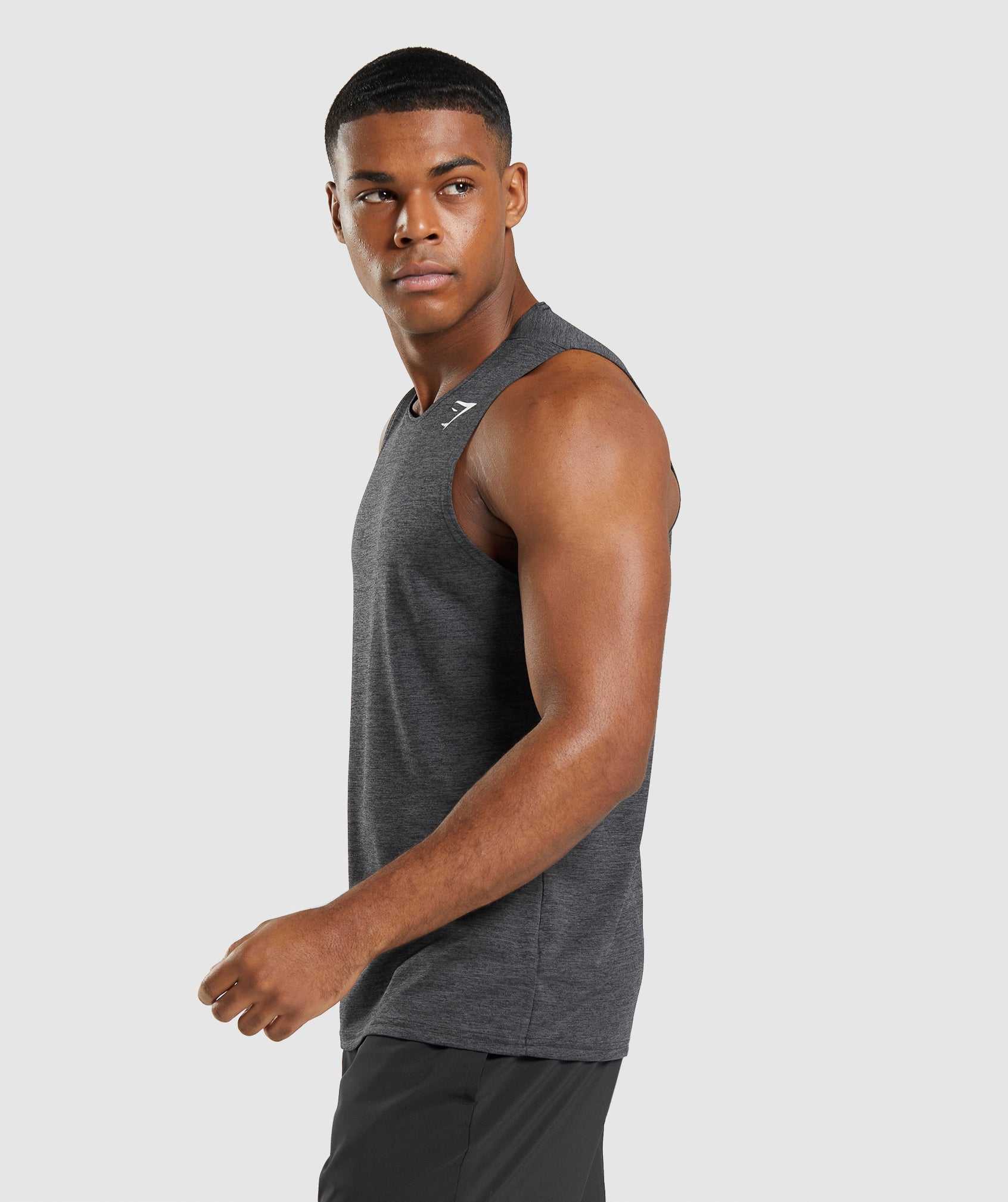 Gymshark Arrival Slim Marl Tanktop Zwart Zwart Grijs | CXZP91604