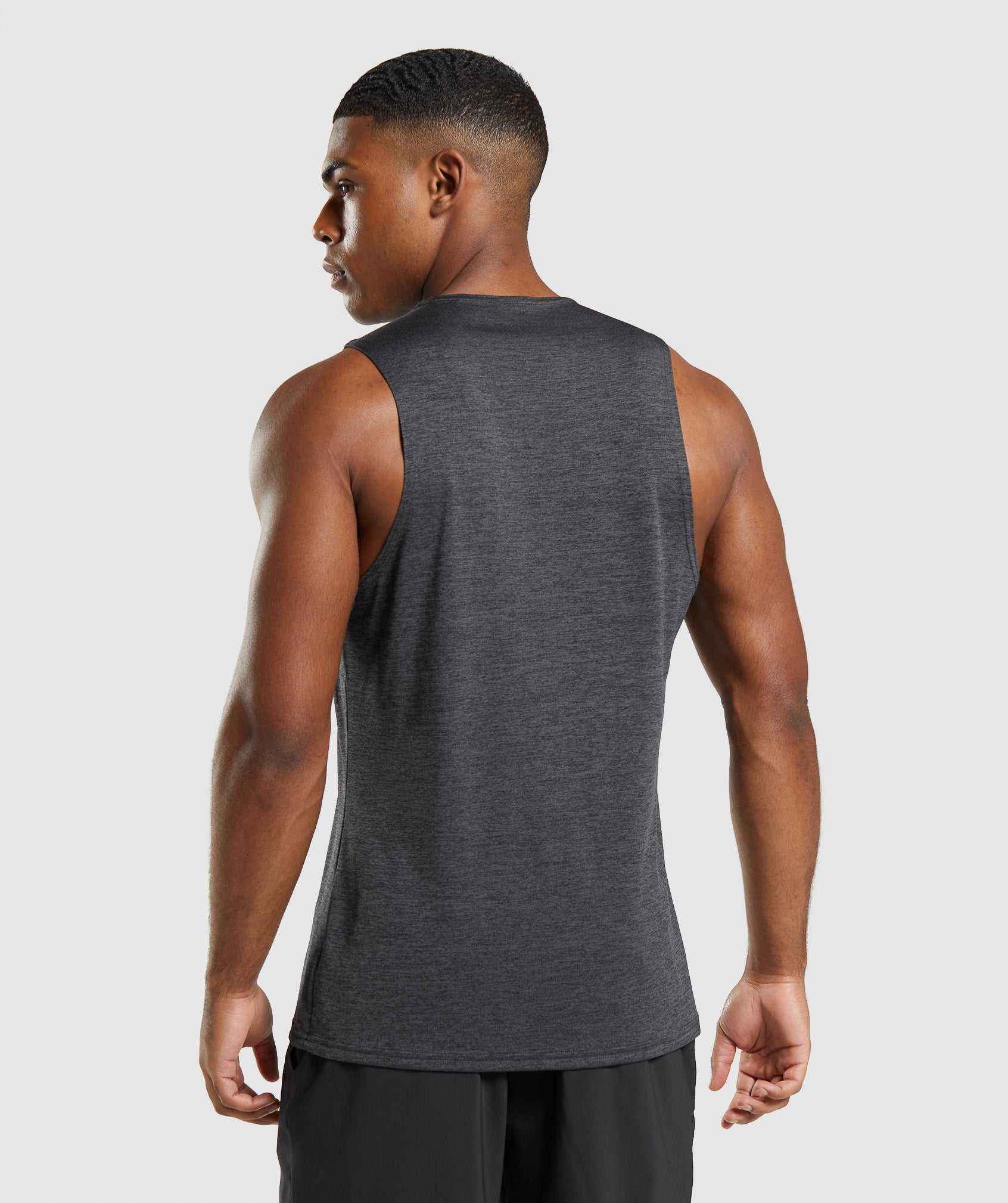 Gymshark Arrival Slim Marl Tanktop Zwart Zwart Grijs | CXZP91604