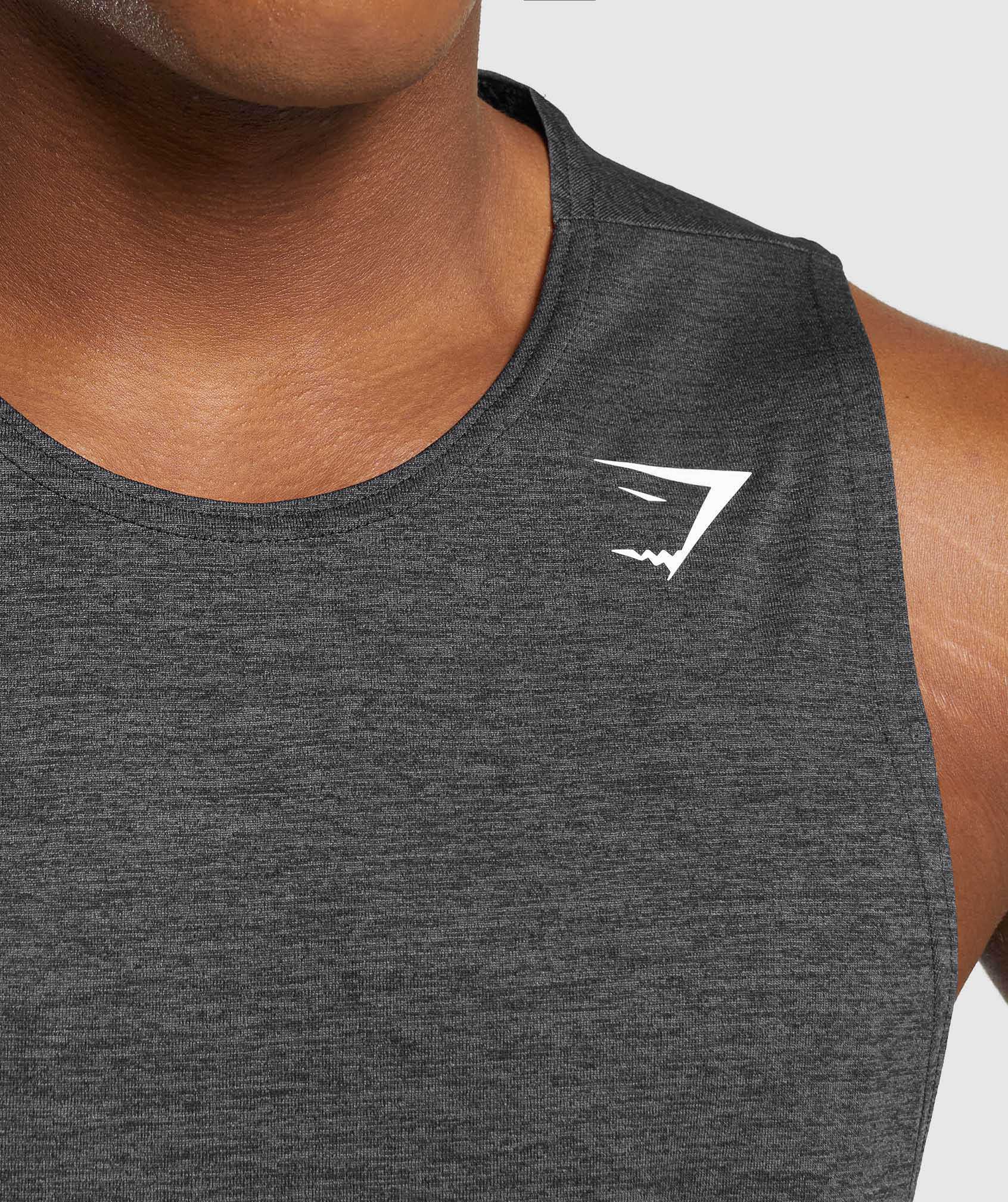 Gymshark Arrival Slim Marl Tanktop Zwart Zwart Grijs | CXZP91604