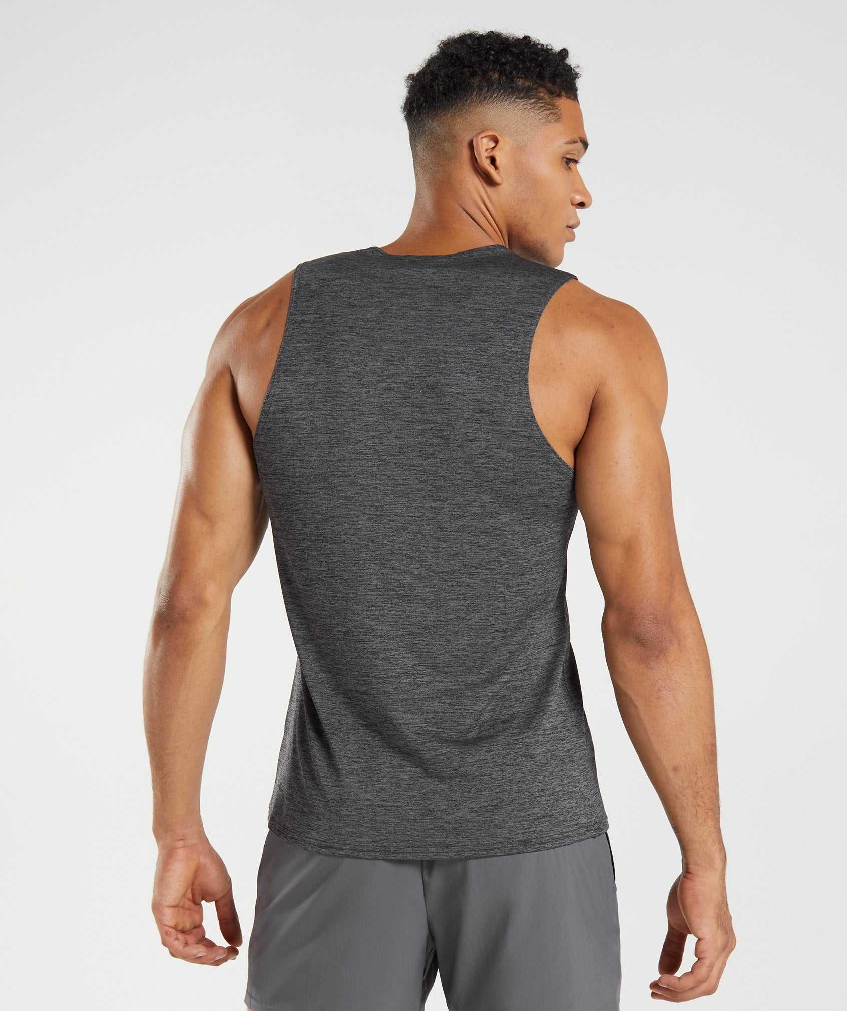 Gymshark Arrival Slim Marl Tanktop Zwart Grijs | XTFU23874