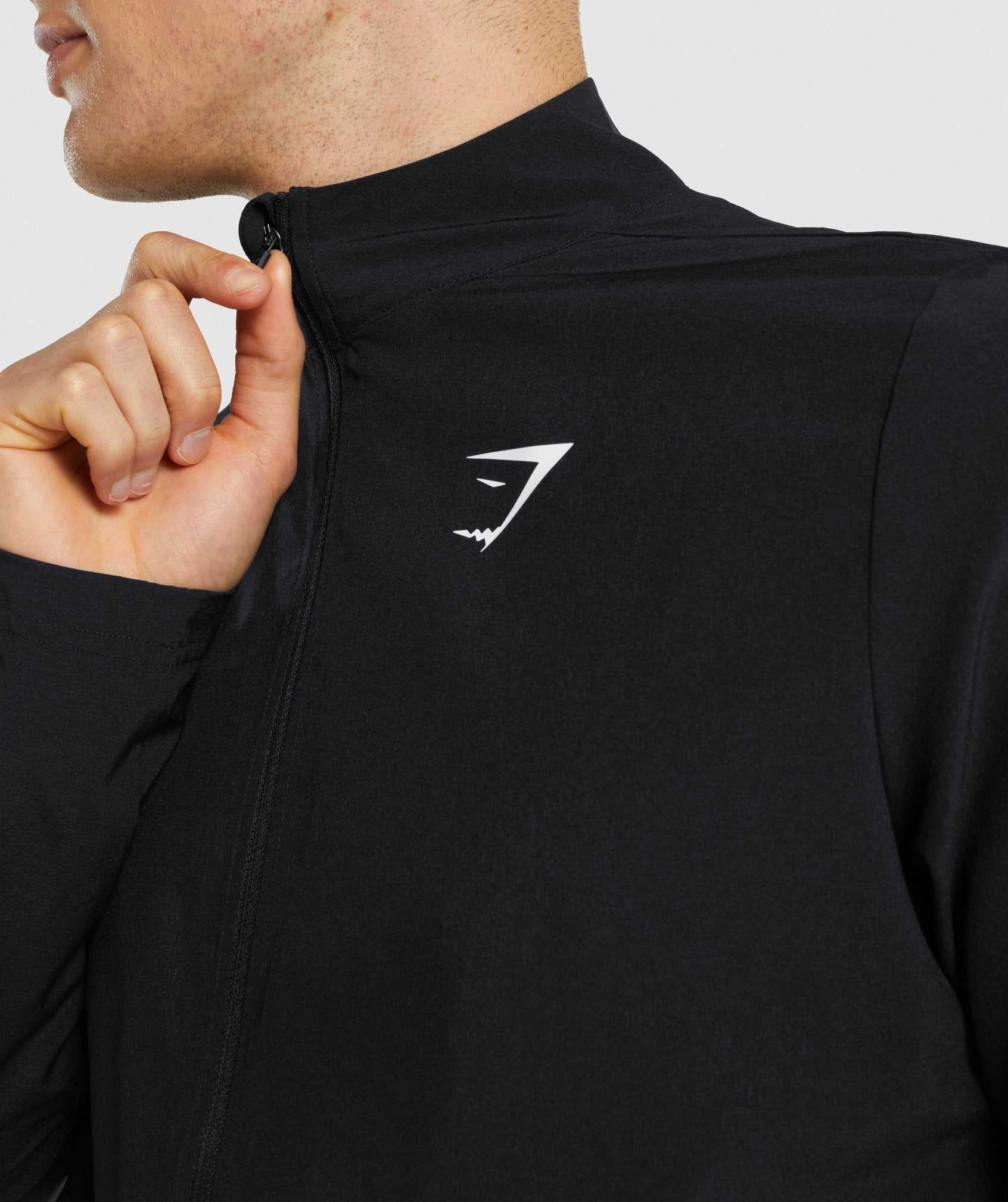 Gymshark Arrival Woven Full Zip Jassen Zwart | BGXS60293