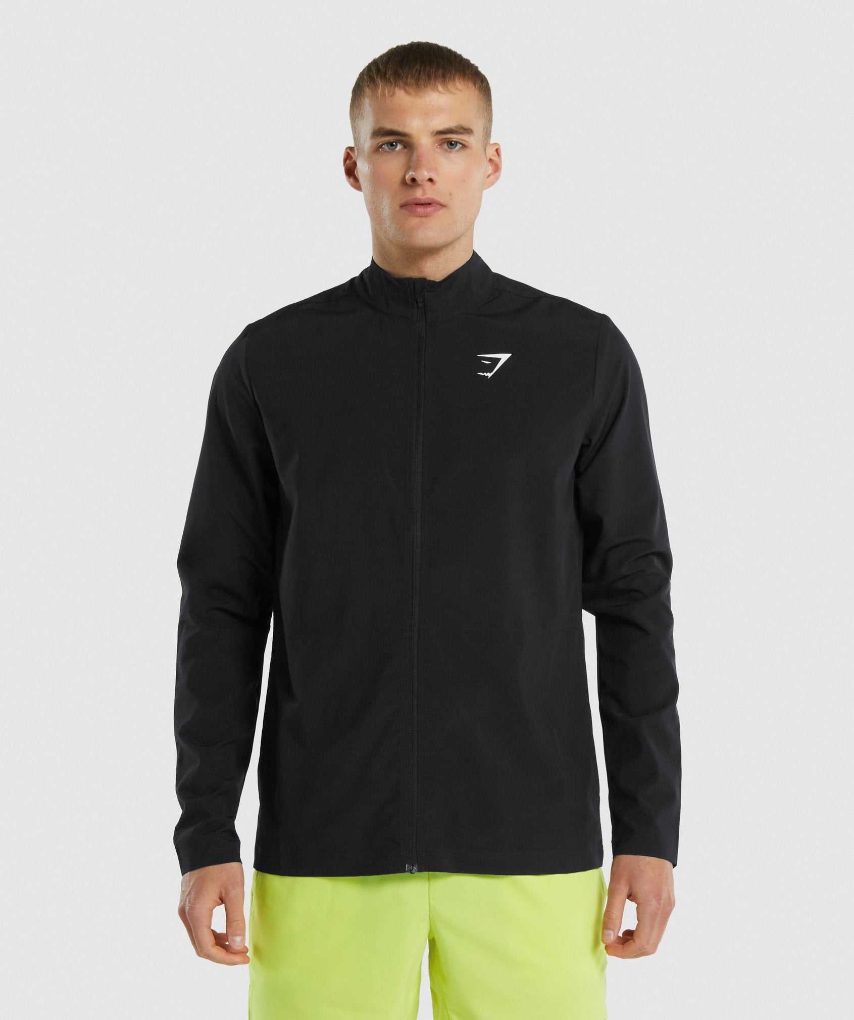 Gymshark Arrival Woven Full Zip Jassen Zwart | BGXS60293