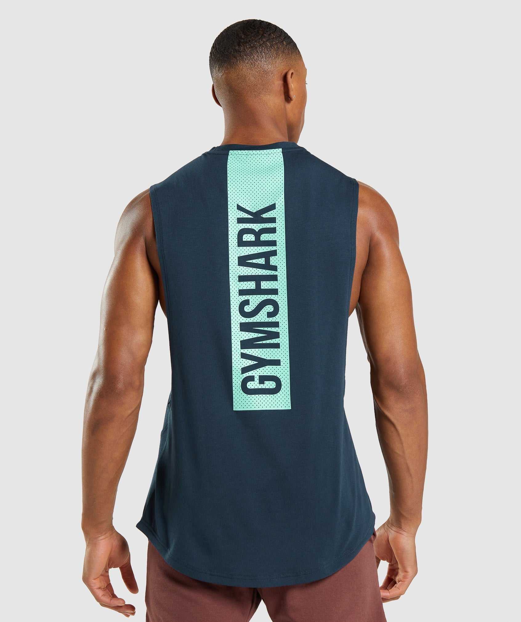 Gymshark Bold Drop Arm Tanktop Donkerblauw | HDNQ54172