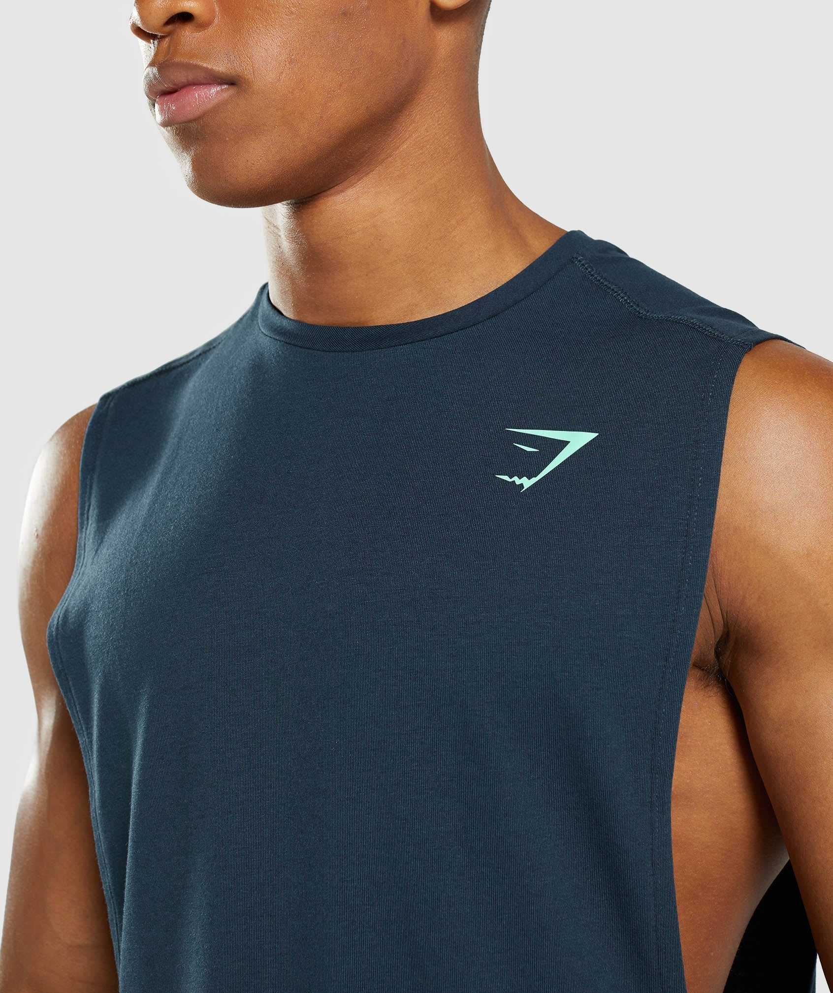 Gymshark Bold Drop Arm Tanktop Donkerblauw | HDNQ54172