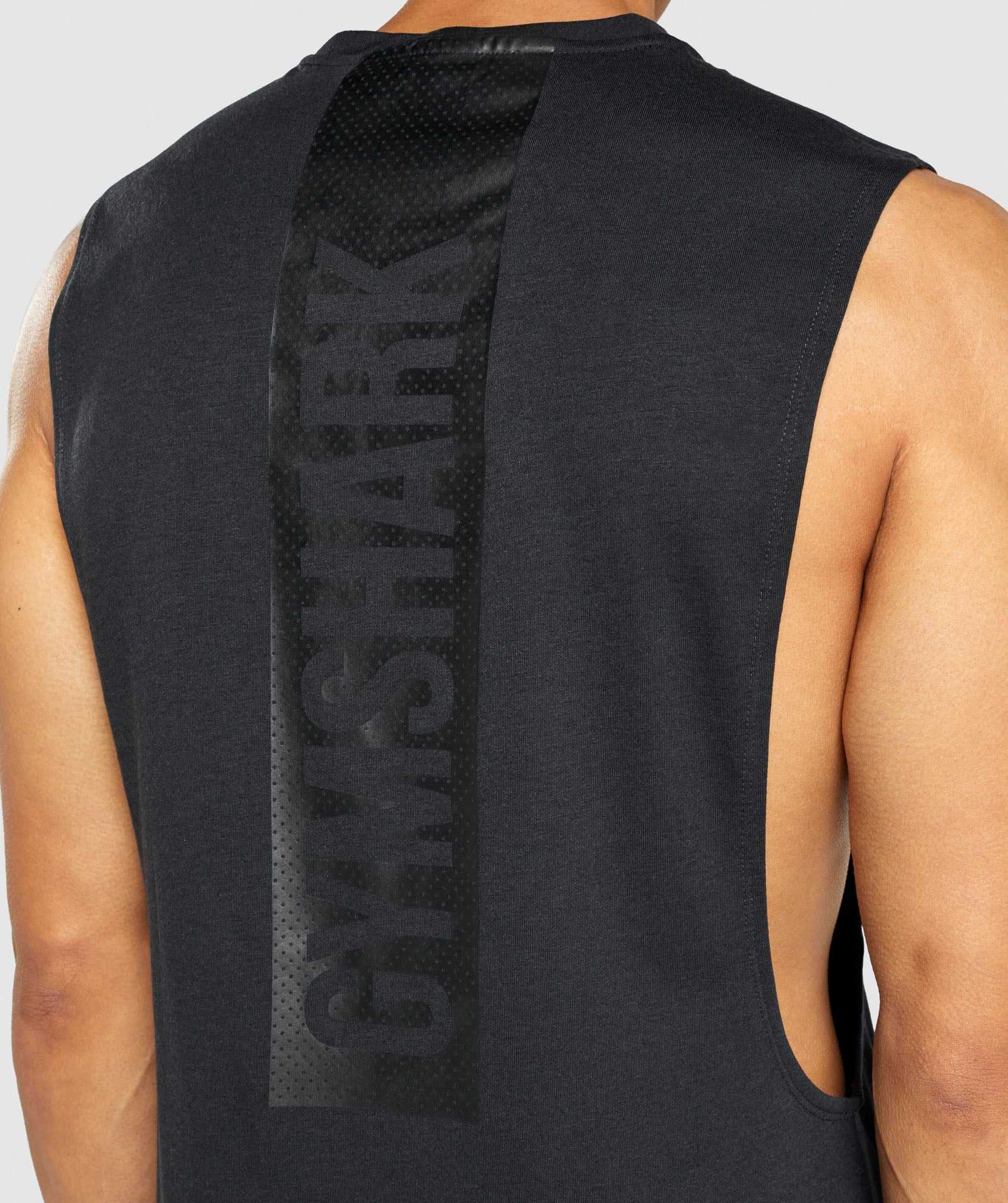 Gymshark Bold Drop Arm Tanktop Zwart | PMEJ87541