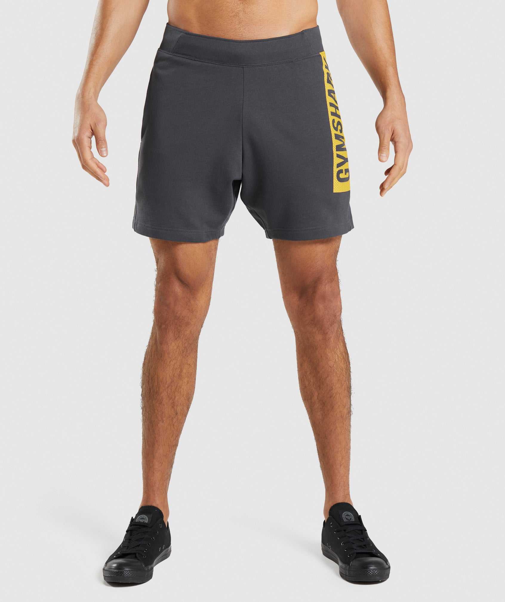 Gymshark Bold Korte Broek Zwart Grijs | EOWK36147