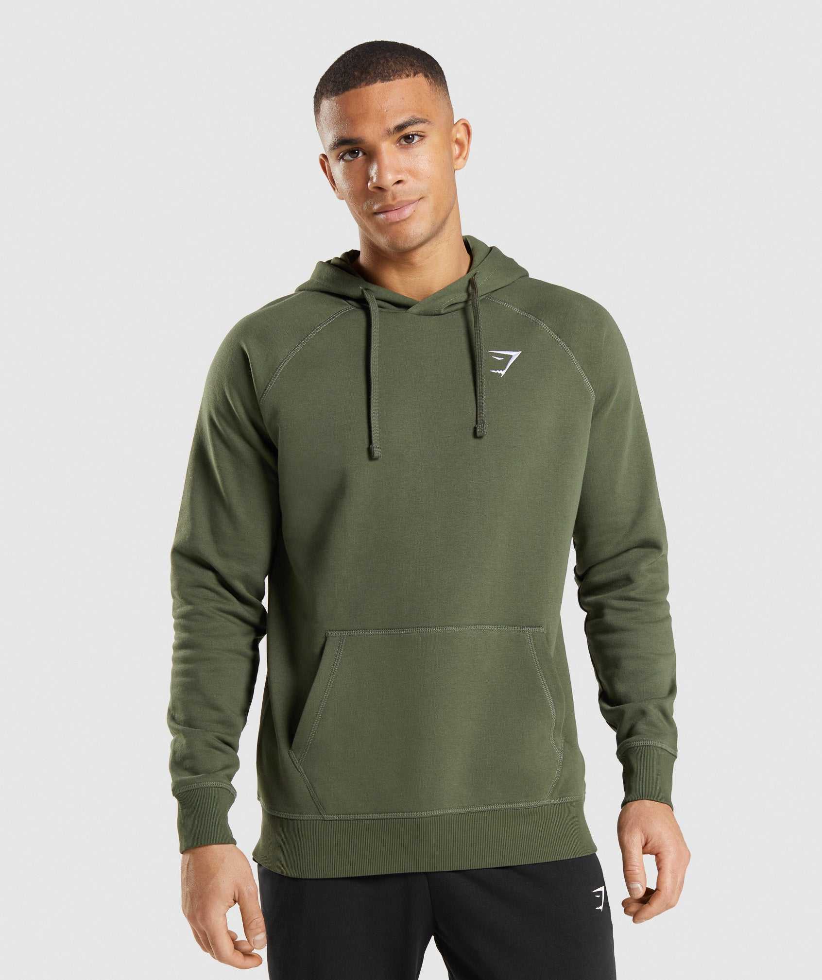 Gymshark Crest Hoodie Olijfgroen | WQYI65720