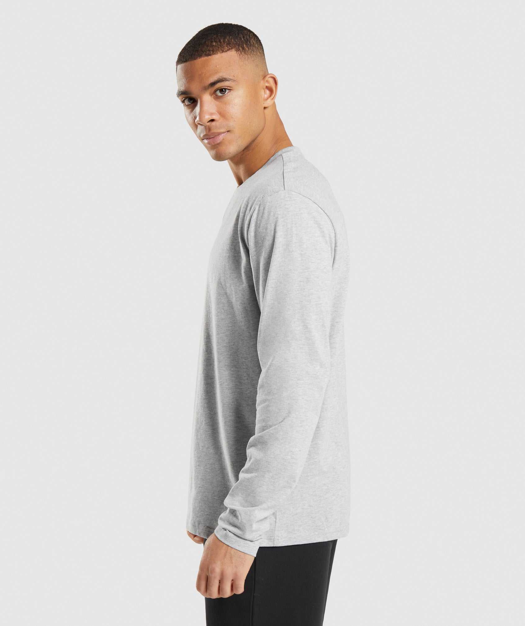 Gymshark Crest Long Sleeve T-shirts Lichtgrijs | YIND93540