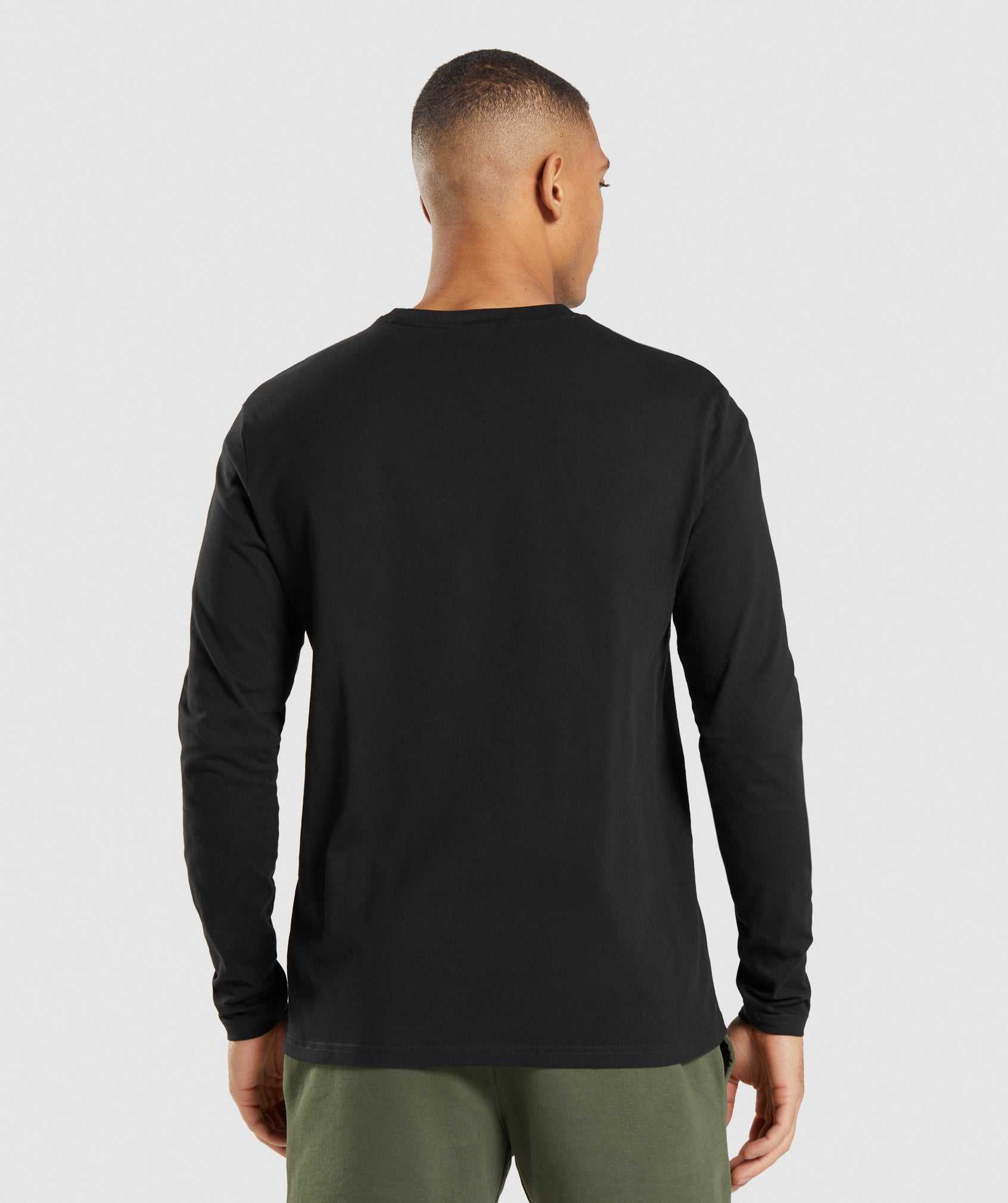 Gymshark Crest Long Sleeve T-shirts Zwart | XOGA89410