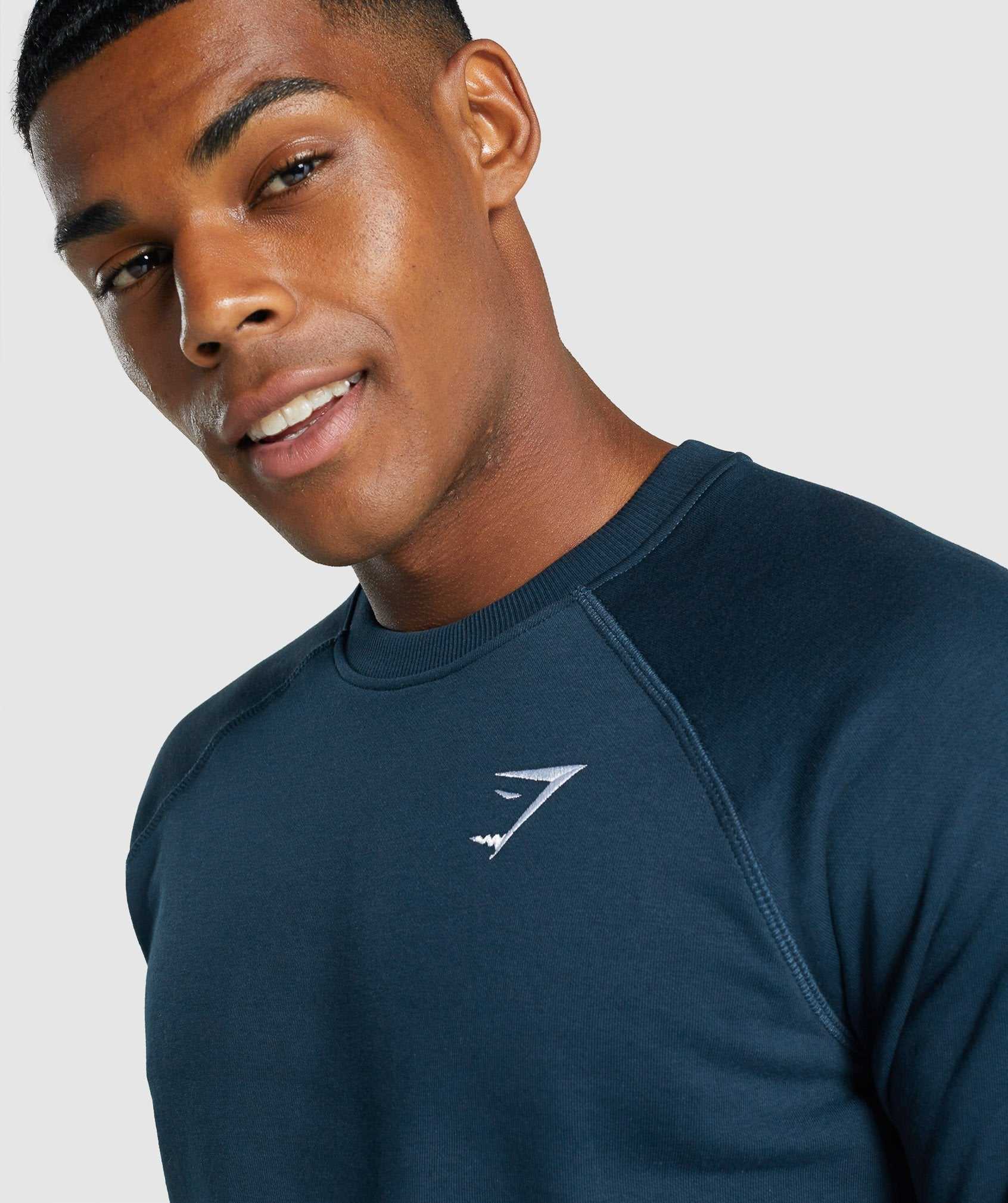 Gymshark Crest Sweatshirt Pullover Donkerblauw | FCRE30641