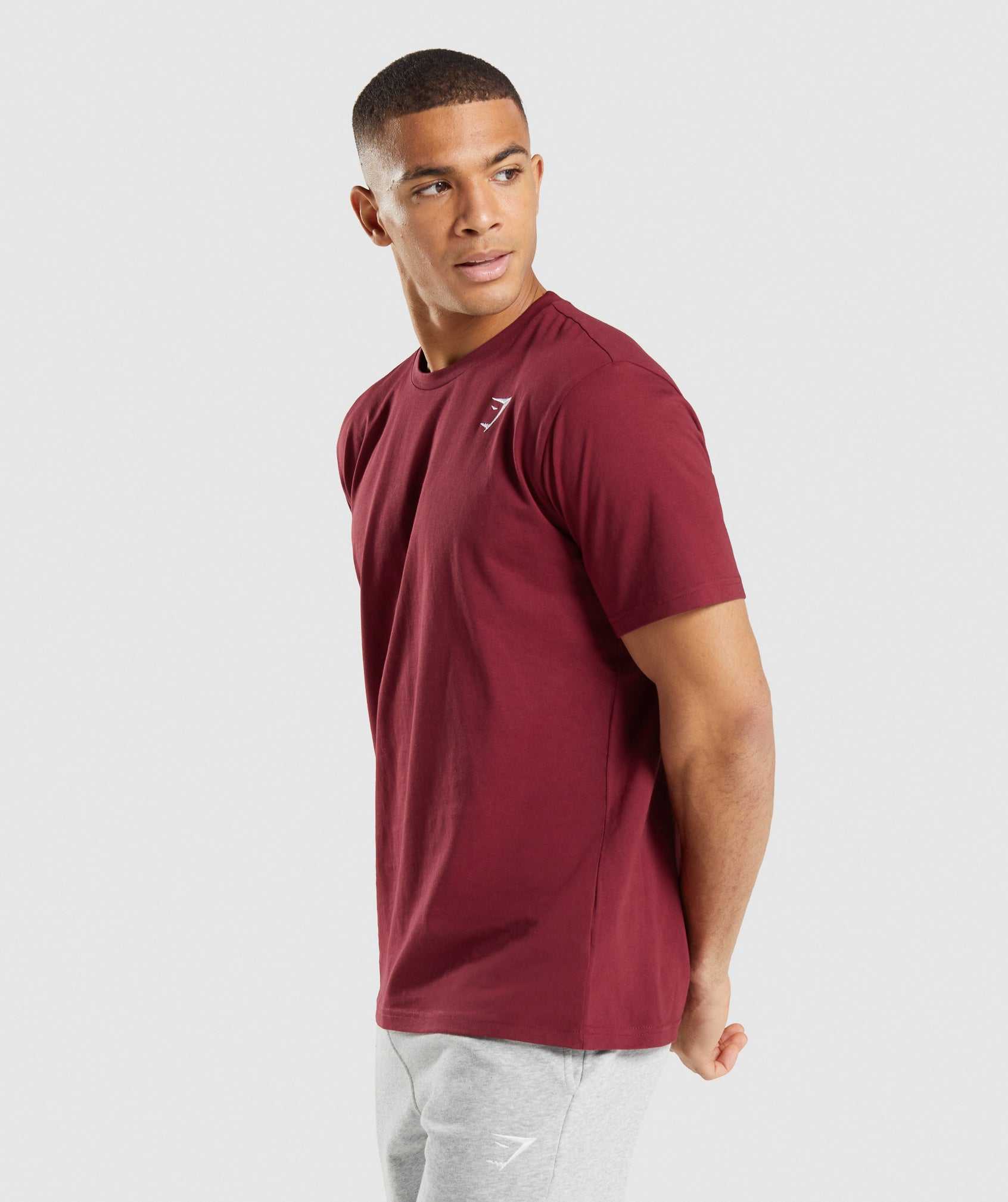 Gymshark Crest T-shirts Bordeaux Rood | OTAN08671