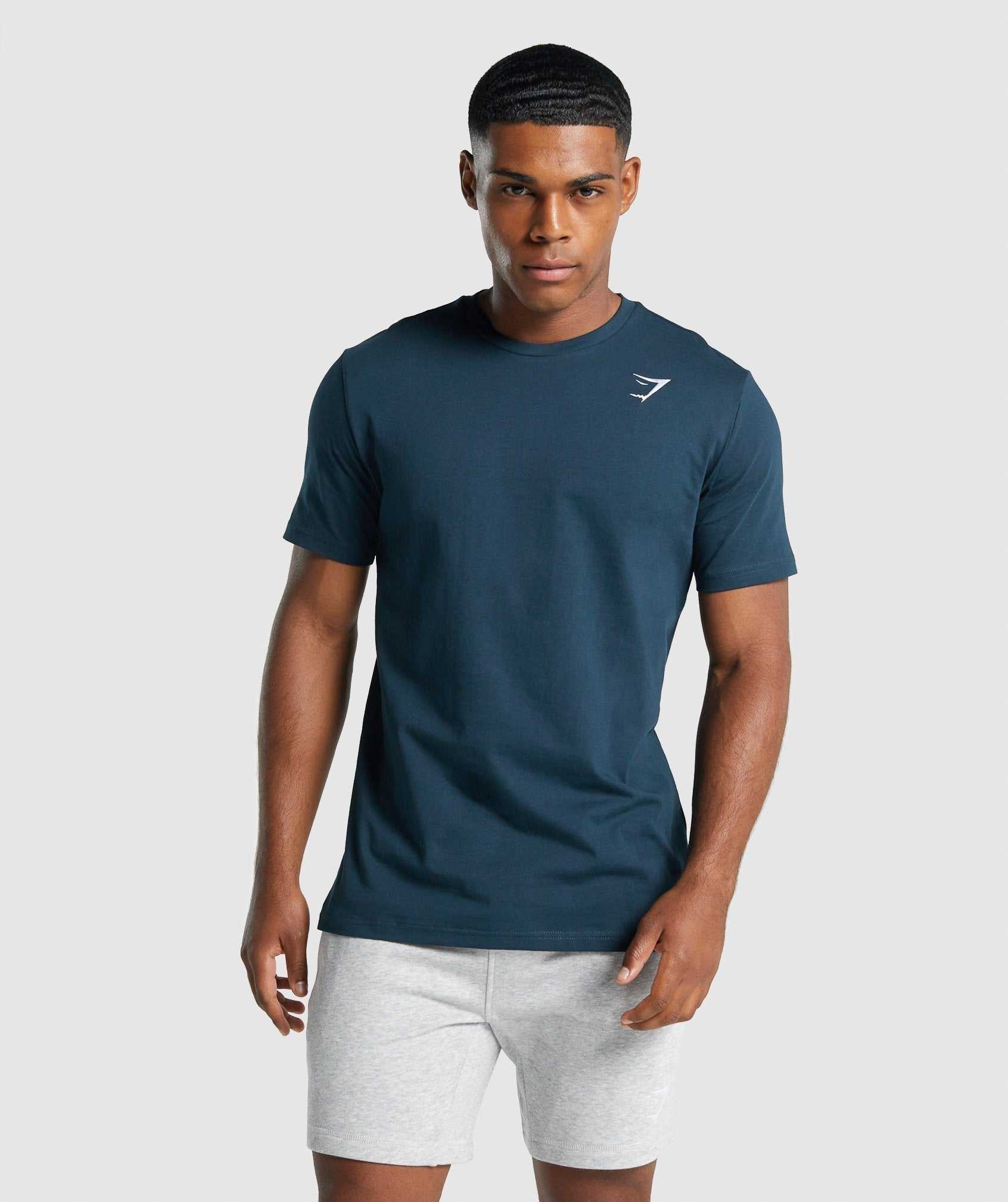 Gymshark Crest T-shirts Donkerblauw | FGOZ05891