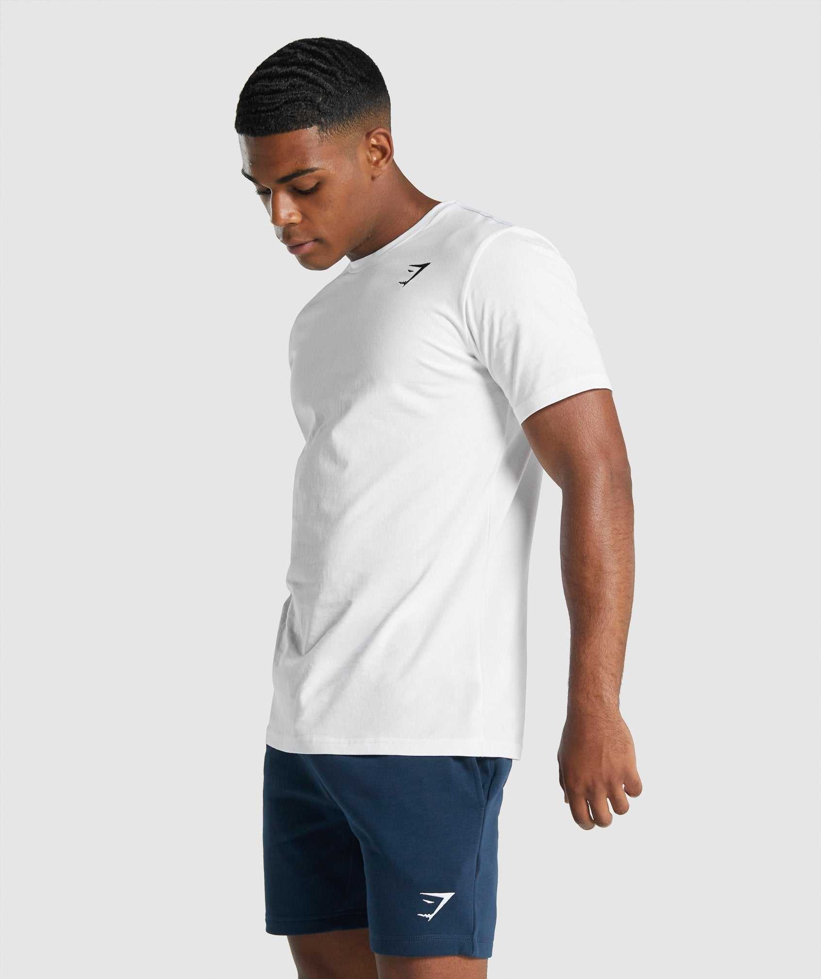 Gymshark Crest T-shirts Wit | GSKY54286