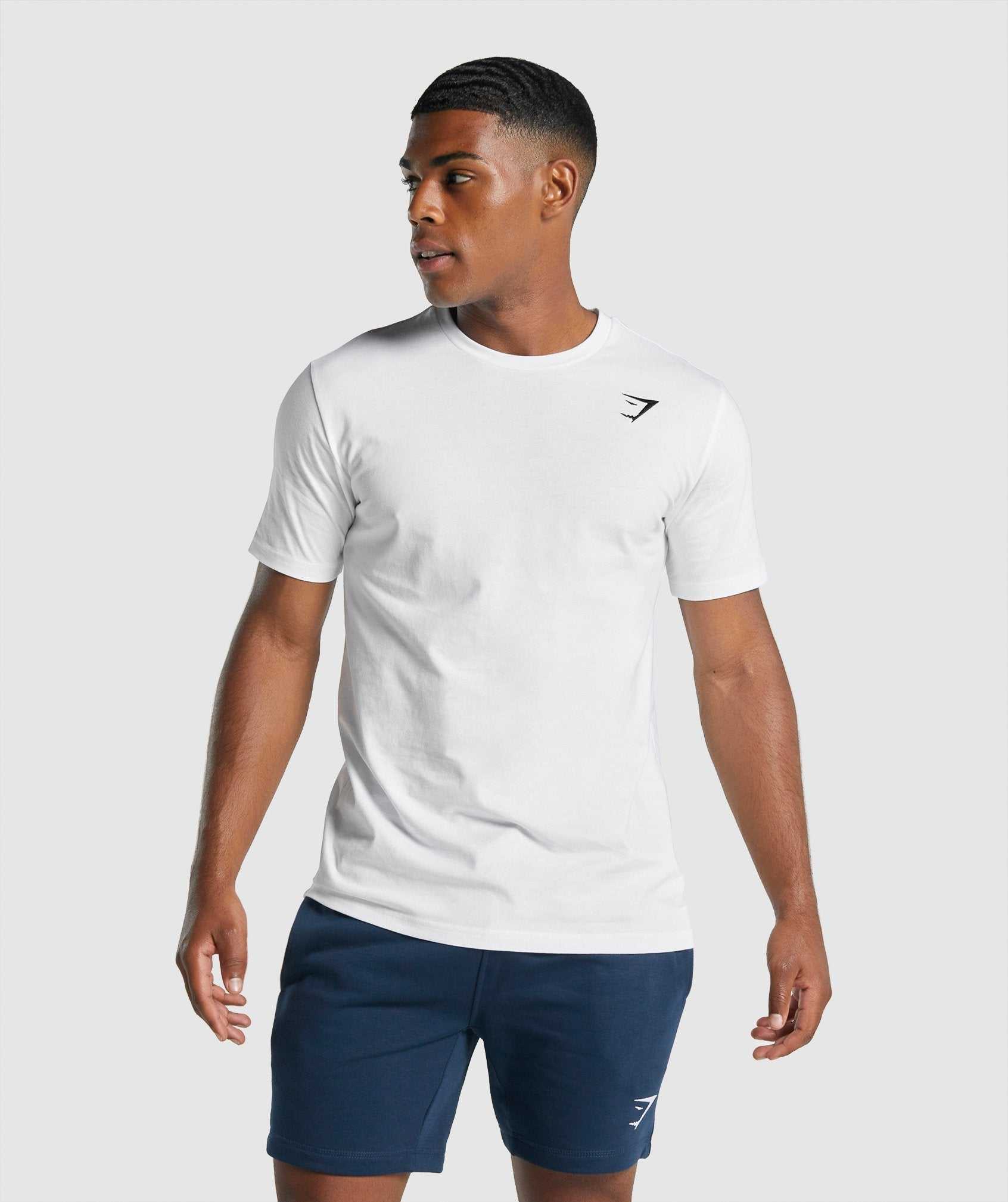 Gymshark Crest T-shirts Wit | GSKY54286