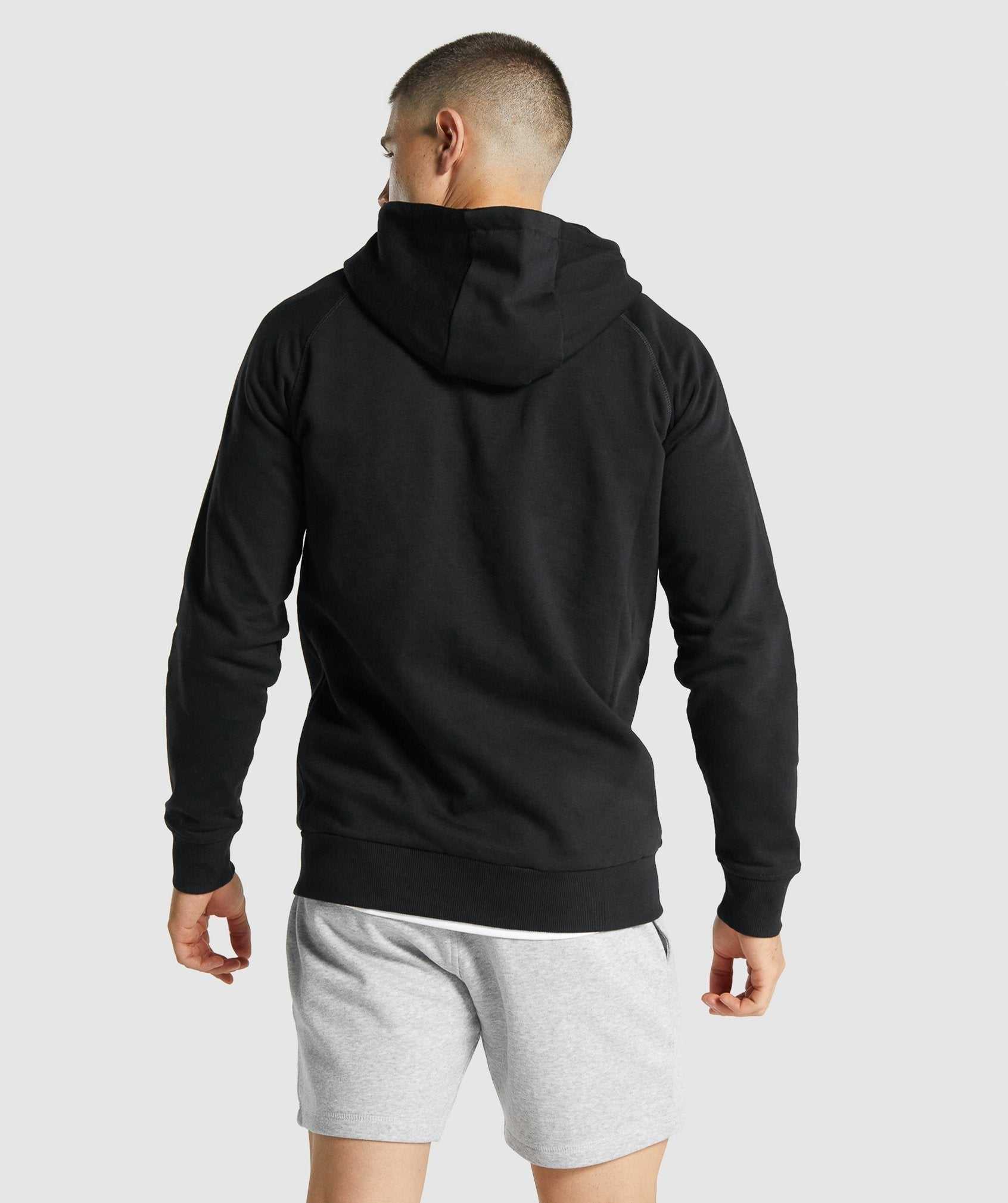 Gymshark Crest Zip Up Hoodie Zwart | KAHJ47612