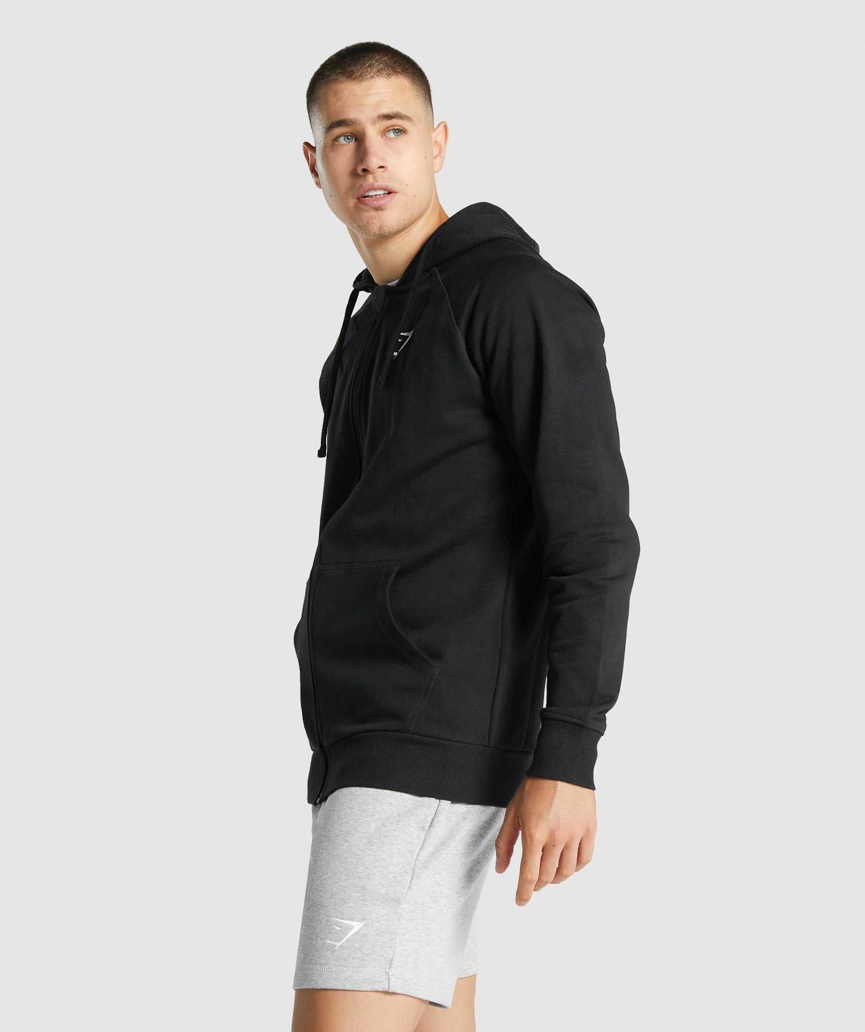 Gymshark Crest Zip Up Hoodie Zwart | KAHJ47612